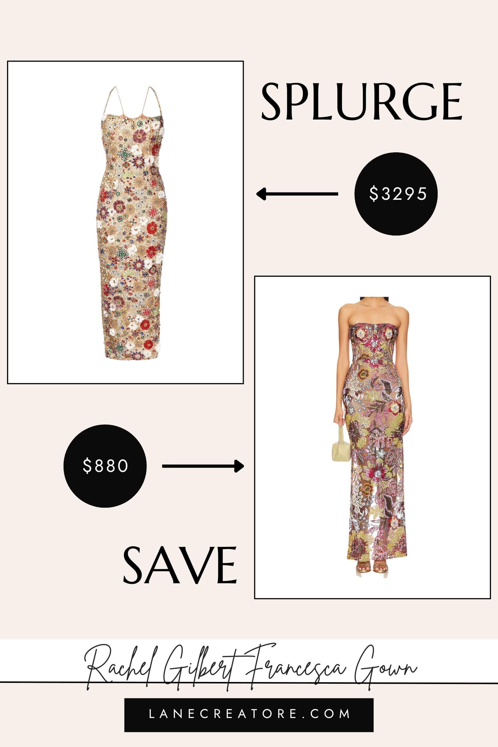 rachel gilbert francesca gown dupe