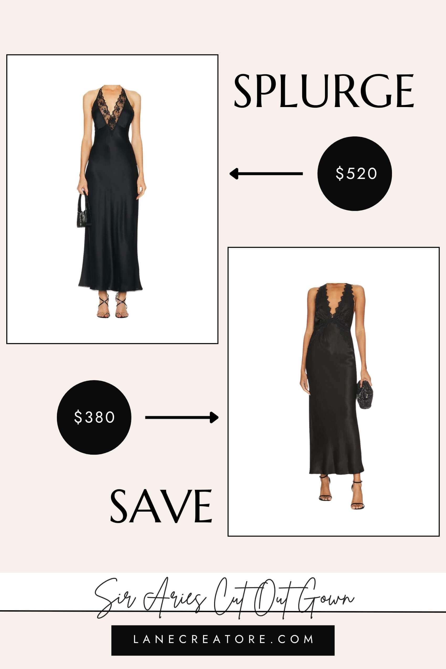 sir aries cut out gown dupe