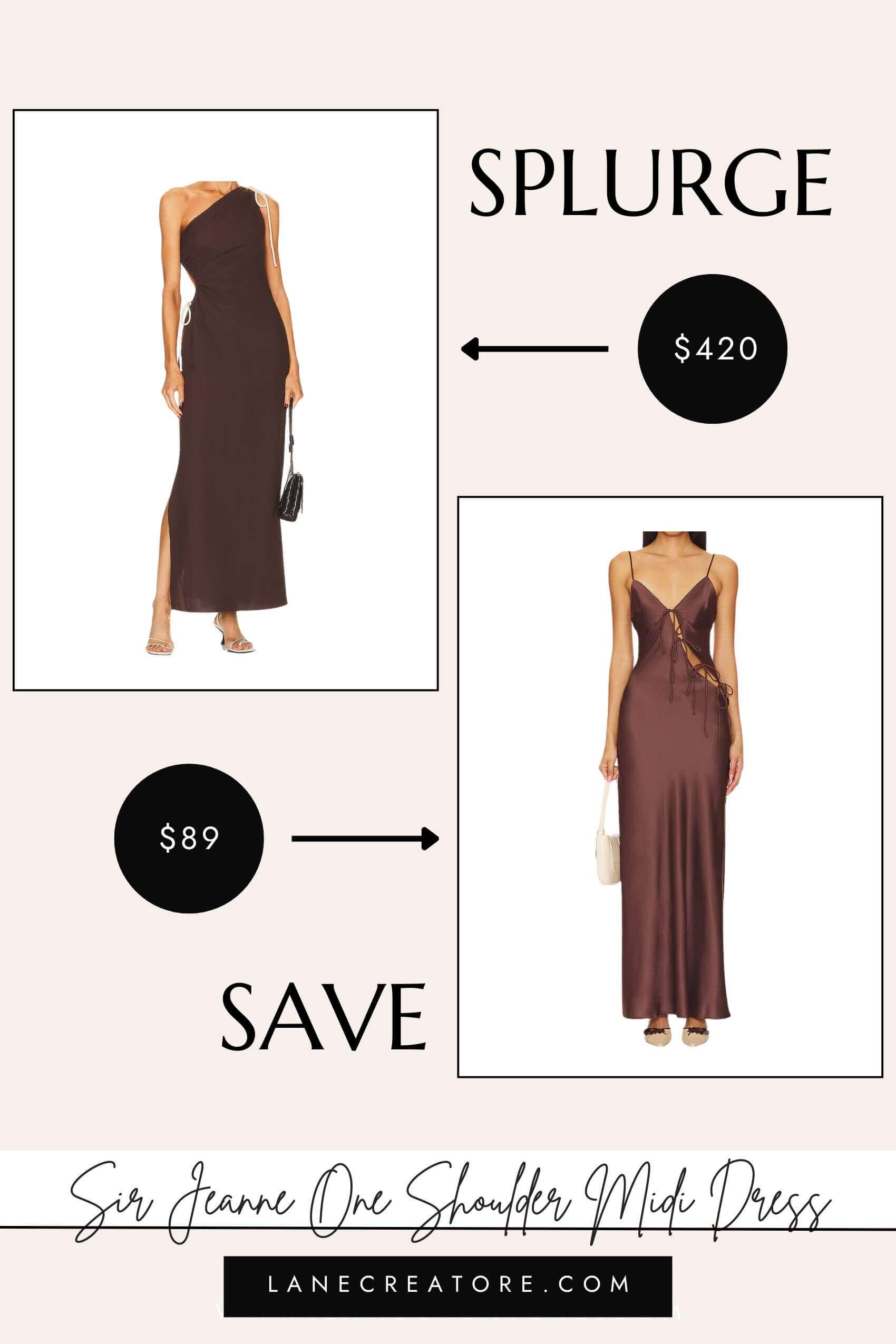 sir the label brown dress dupe