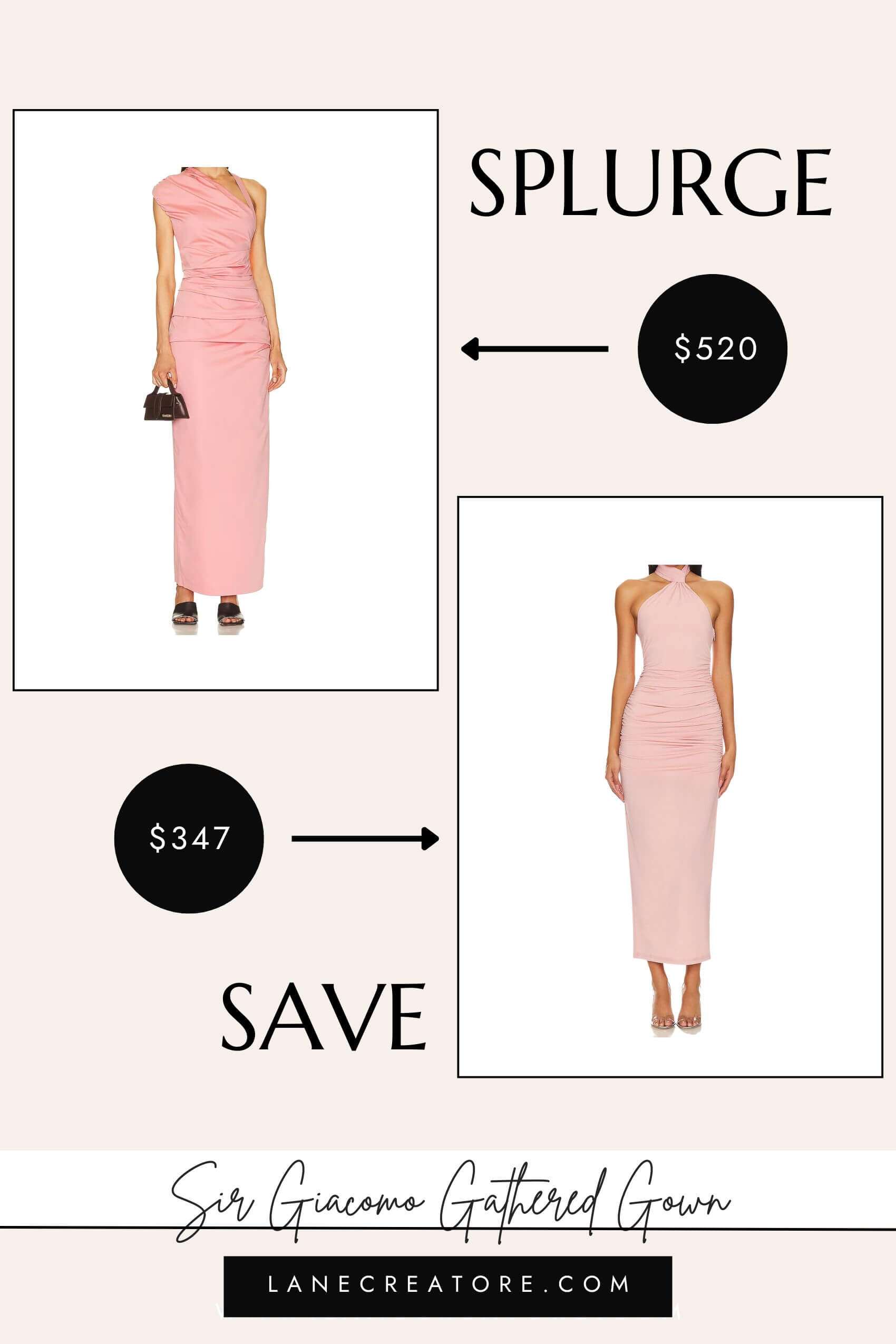 sir the label pink gown dupe