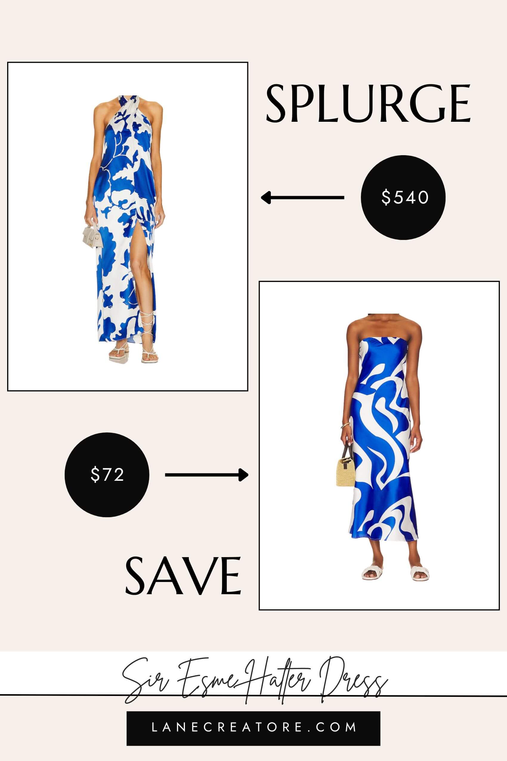 sir the label esme blue and white dress dupe