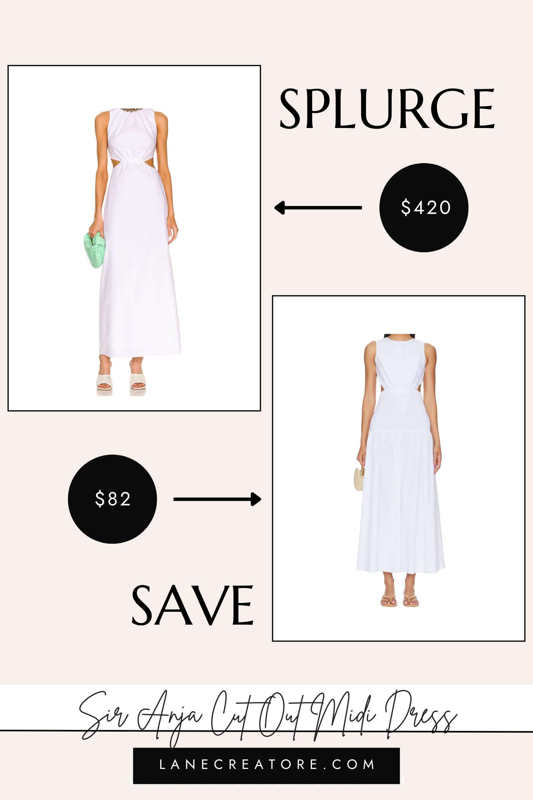 sir the label white cut out dress dupe