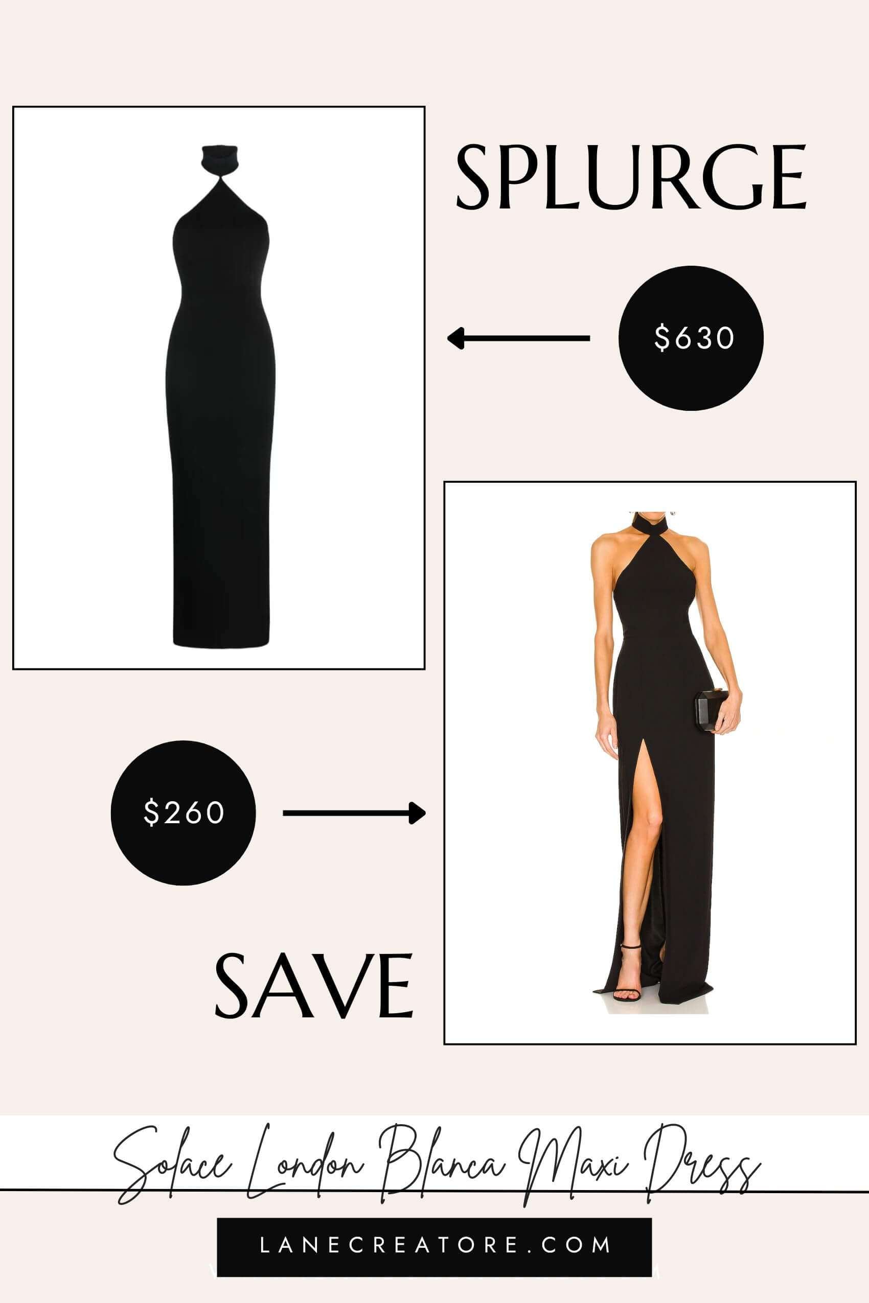 solace london black halter dress dupe