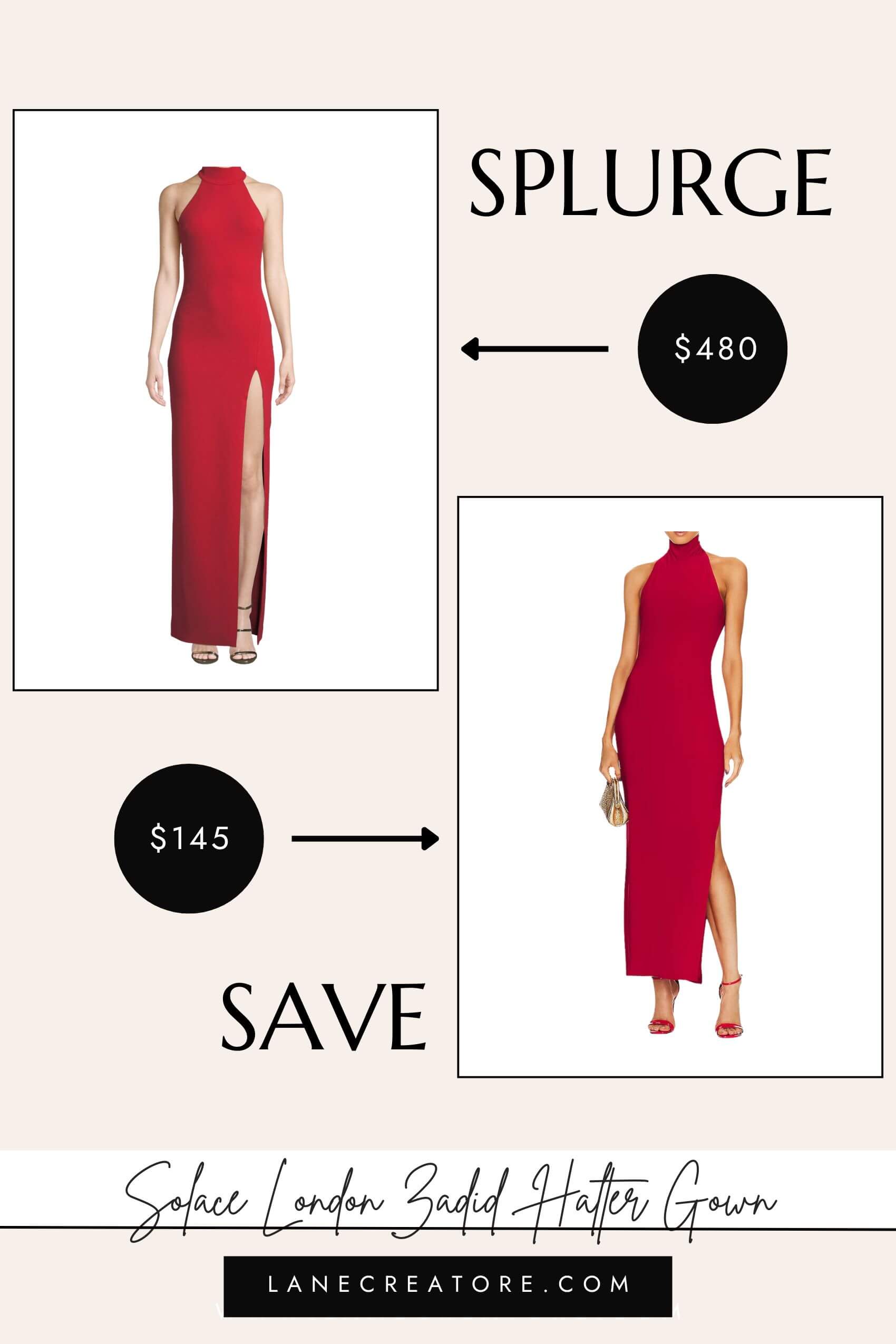 solace london red halter dress dupe