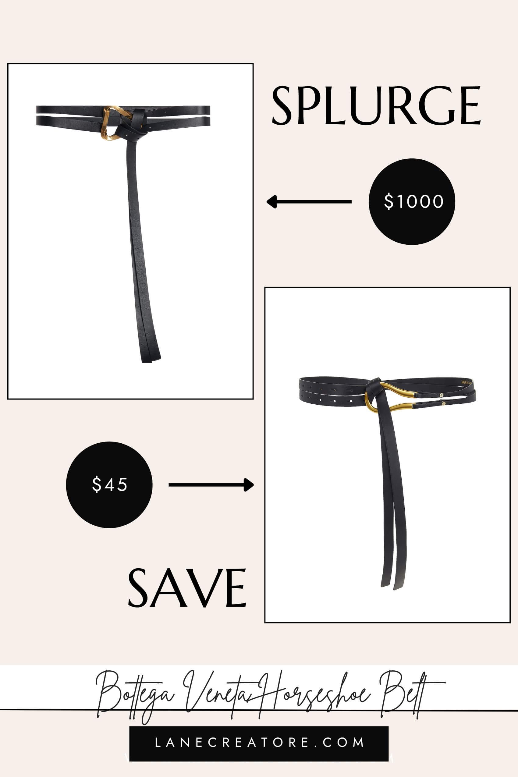 bottega veneta horseshoe belt dupe