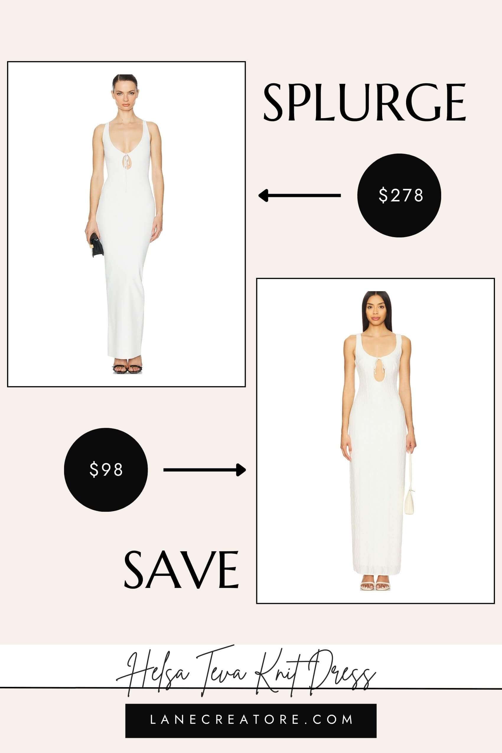 helsa white knit dress dupe
