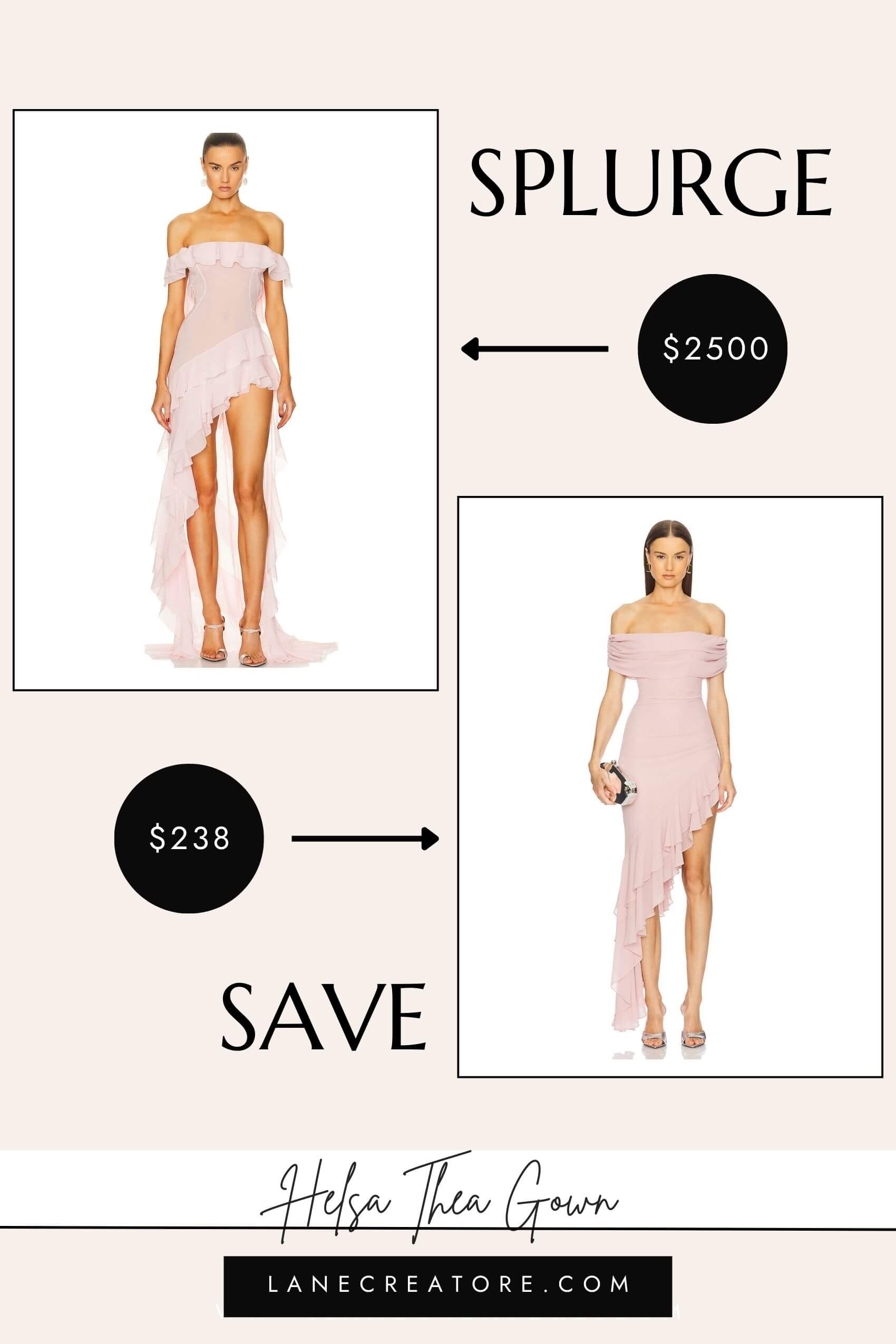 helsa thea gown dupe