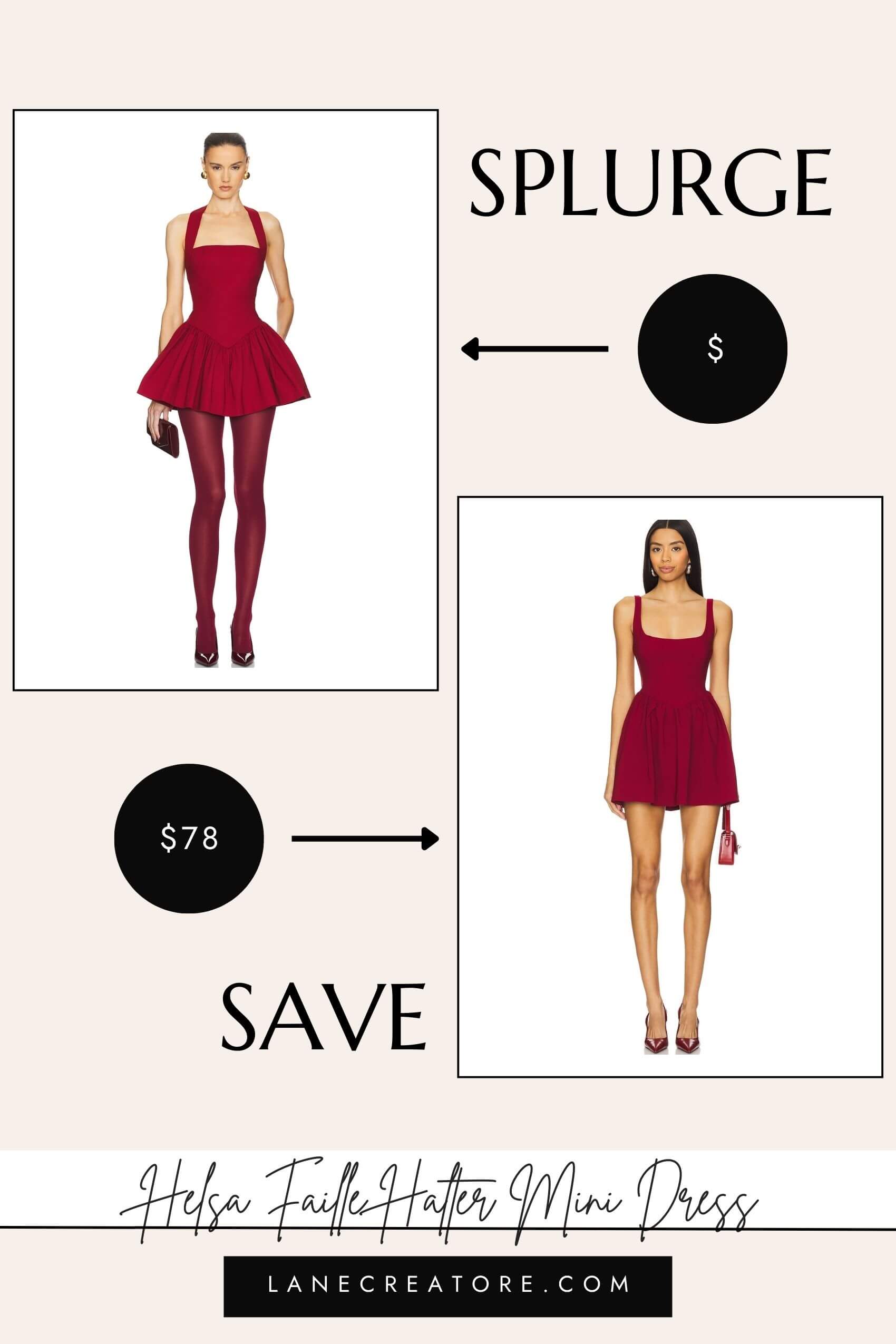 helsa red mini dress dupe