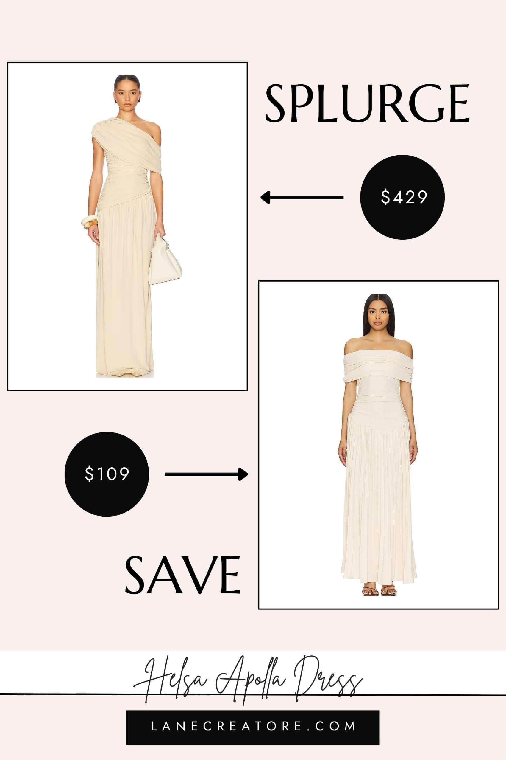 helsa off the shoulder dress dupe