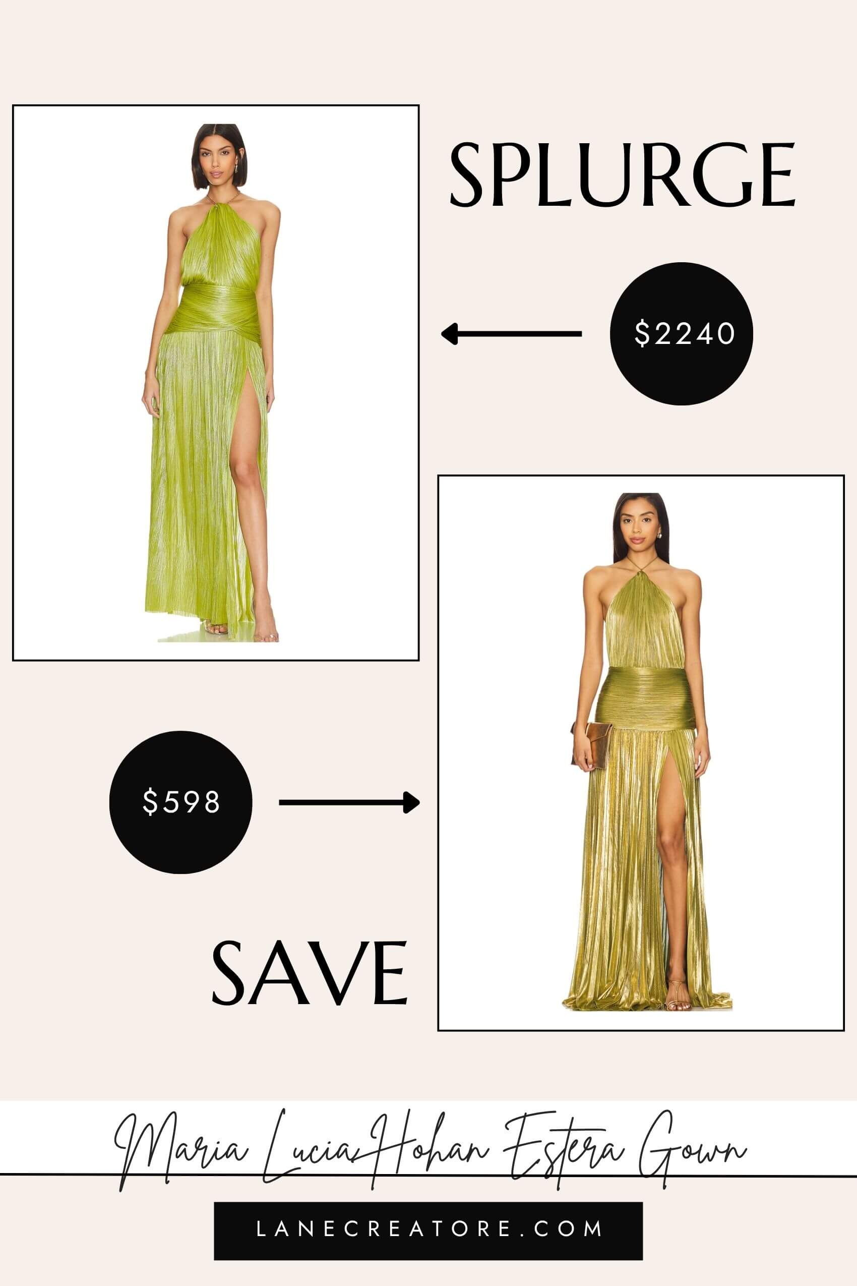 maria lucia hohan green halter dress dupe