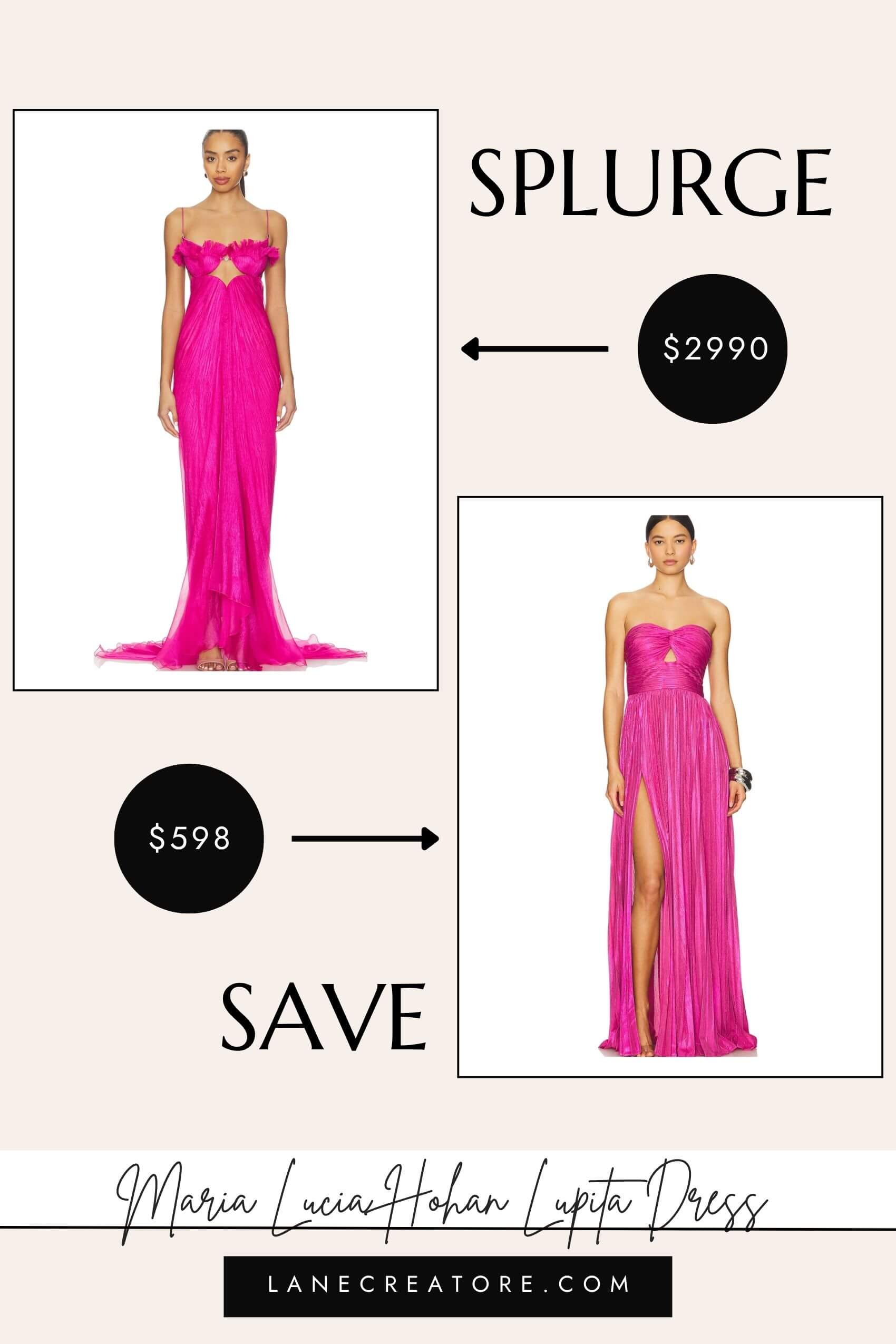 maria lucia hohan pink strapless dress dupe