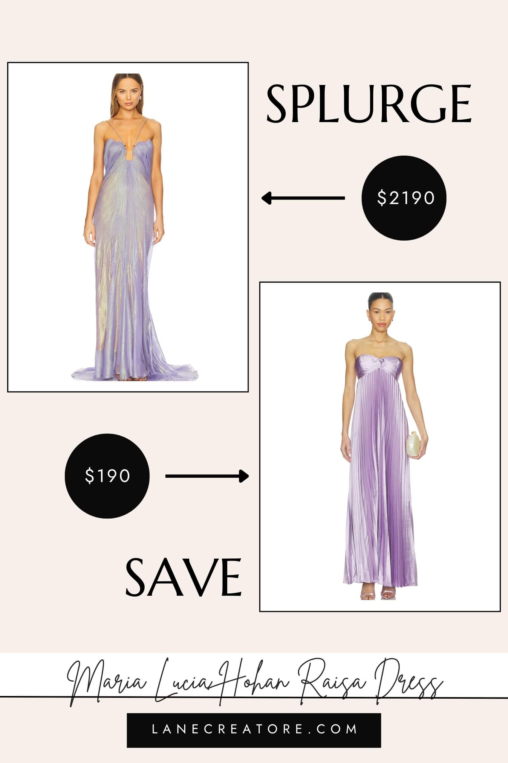 maria lucia hohan lavender purple strapless dress dupe