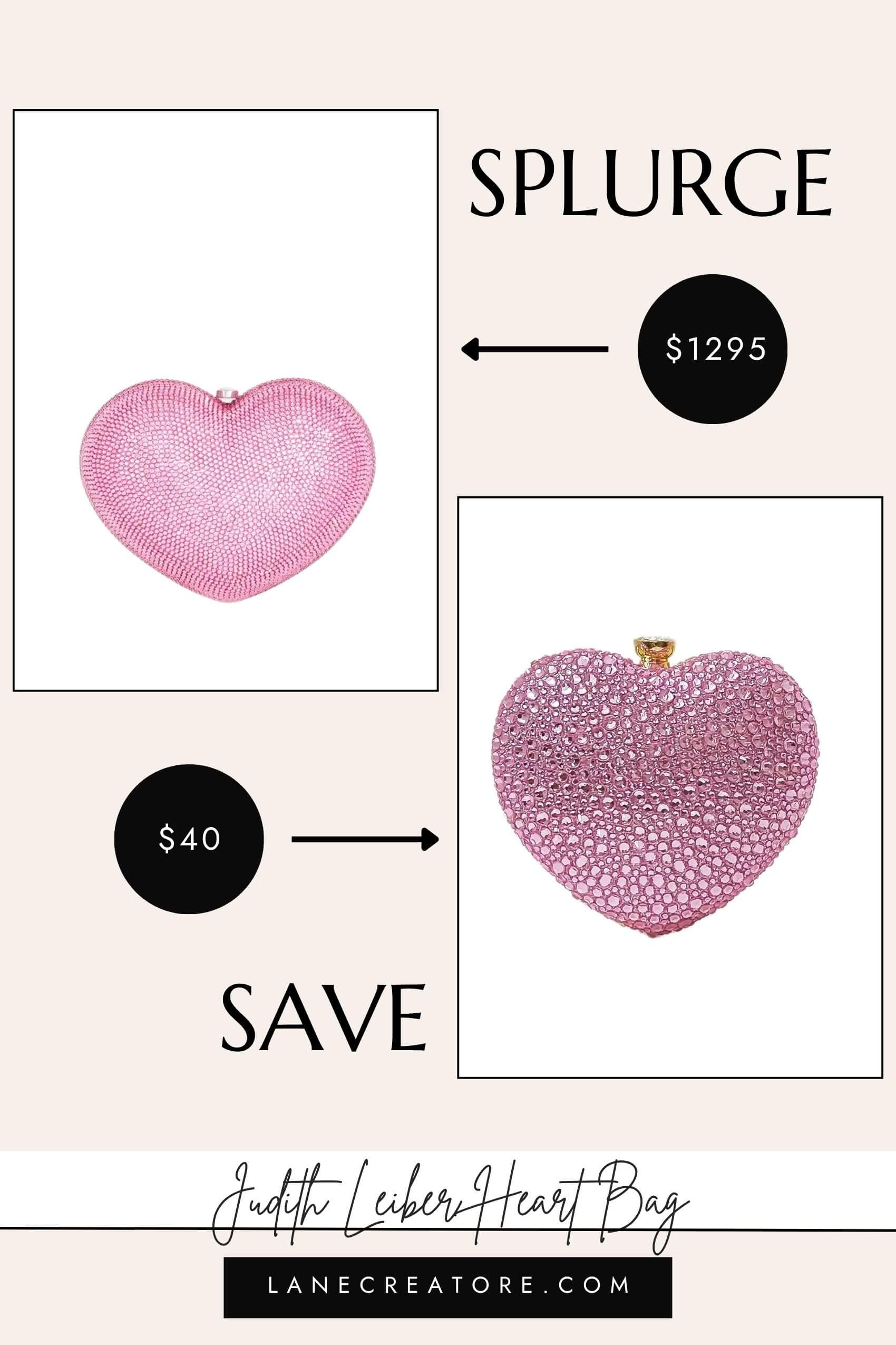 judith leiber heart bag dupe