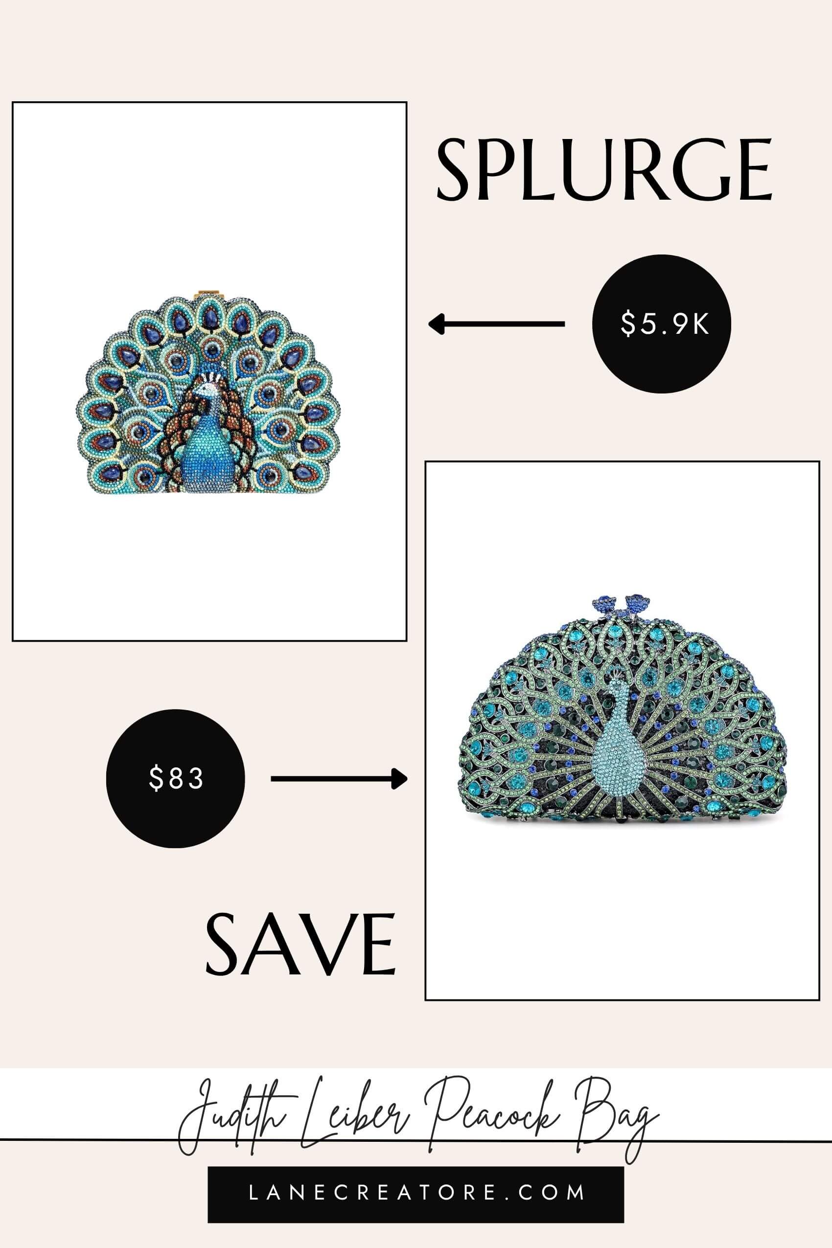 judith leiber peacock bag dupe