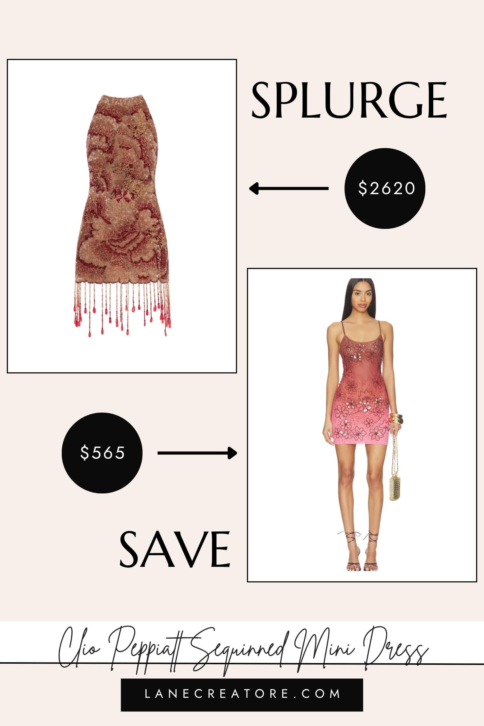 clio peppiat fringe mini dress dupe