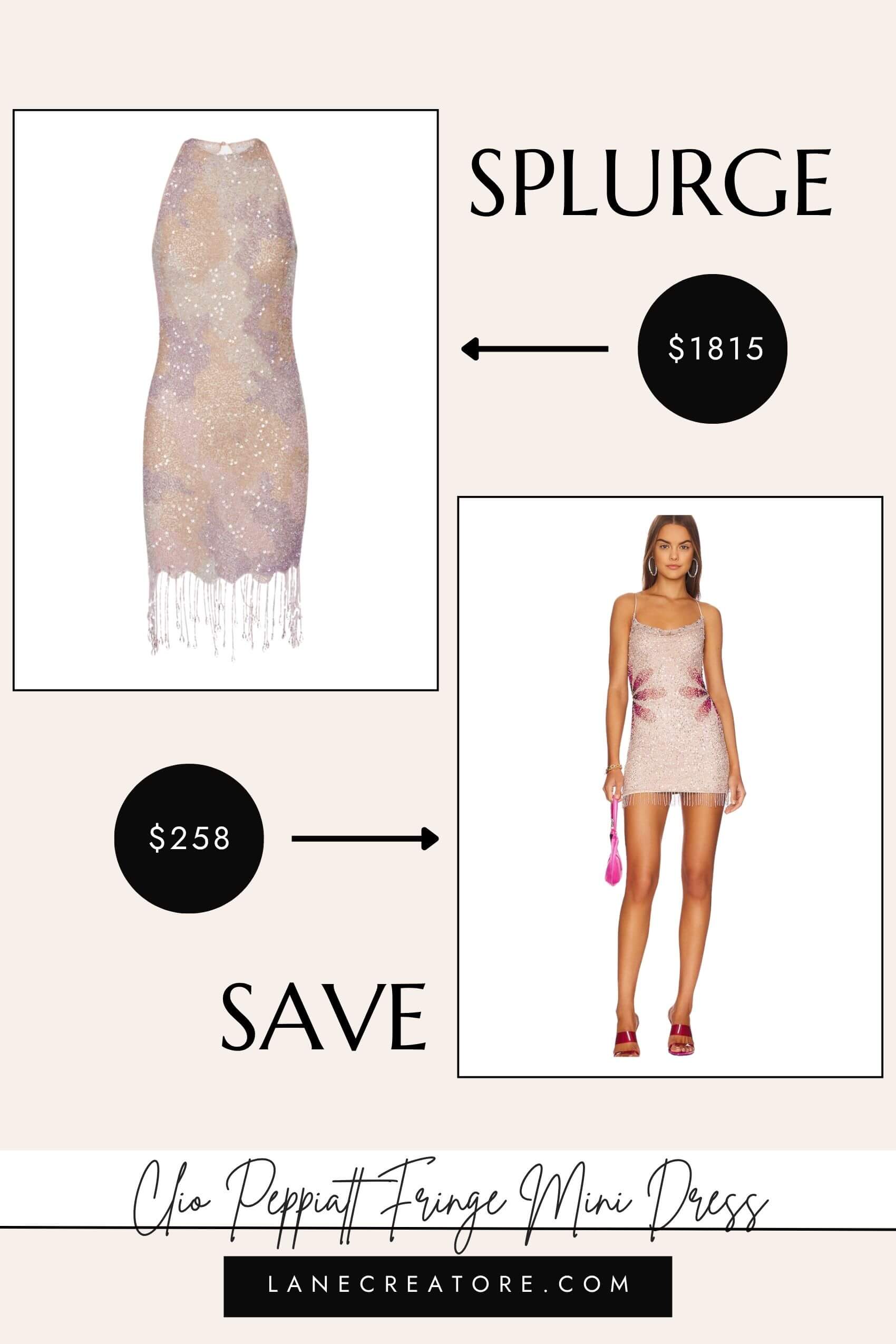 clio peppiatt fringe dress dupe