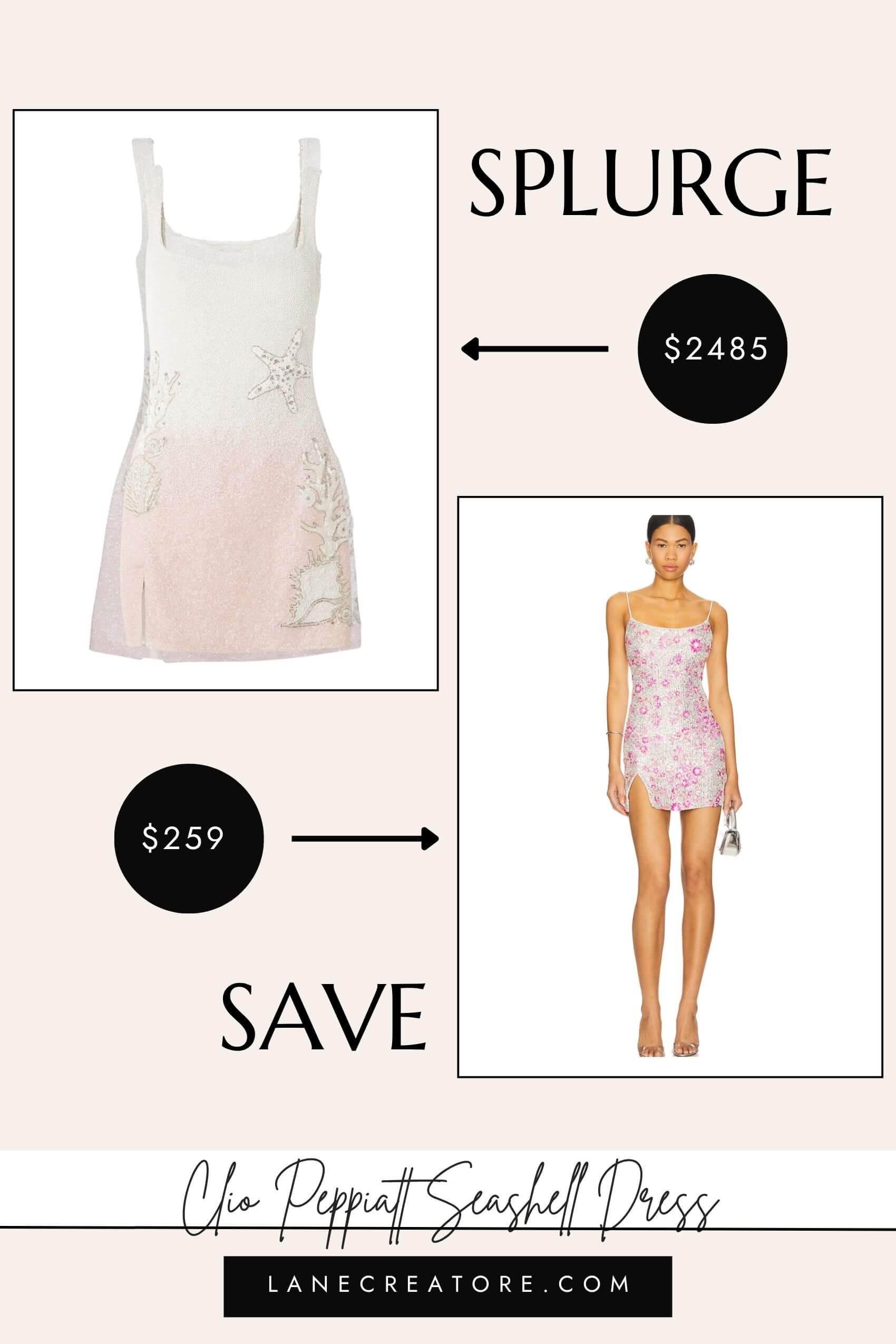 clio peppiatt seashell dress dupe