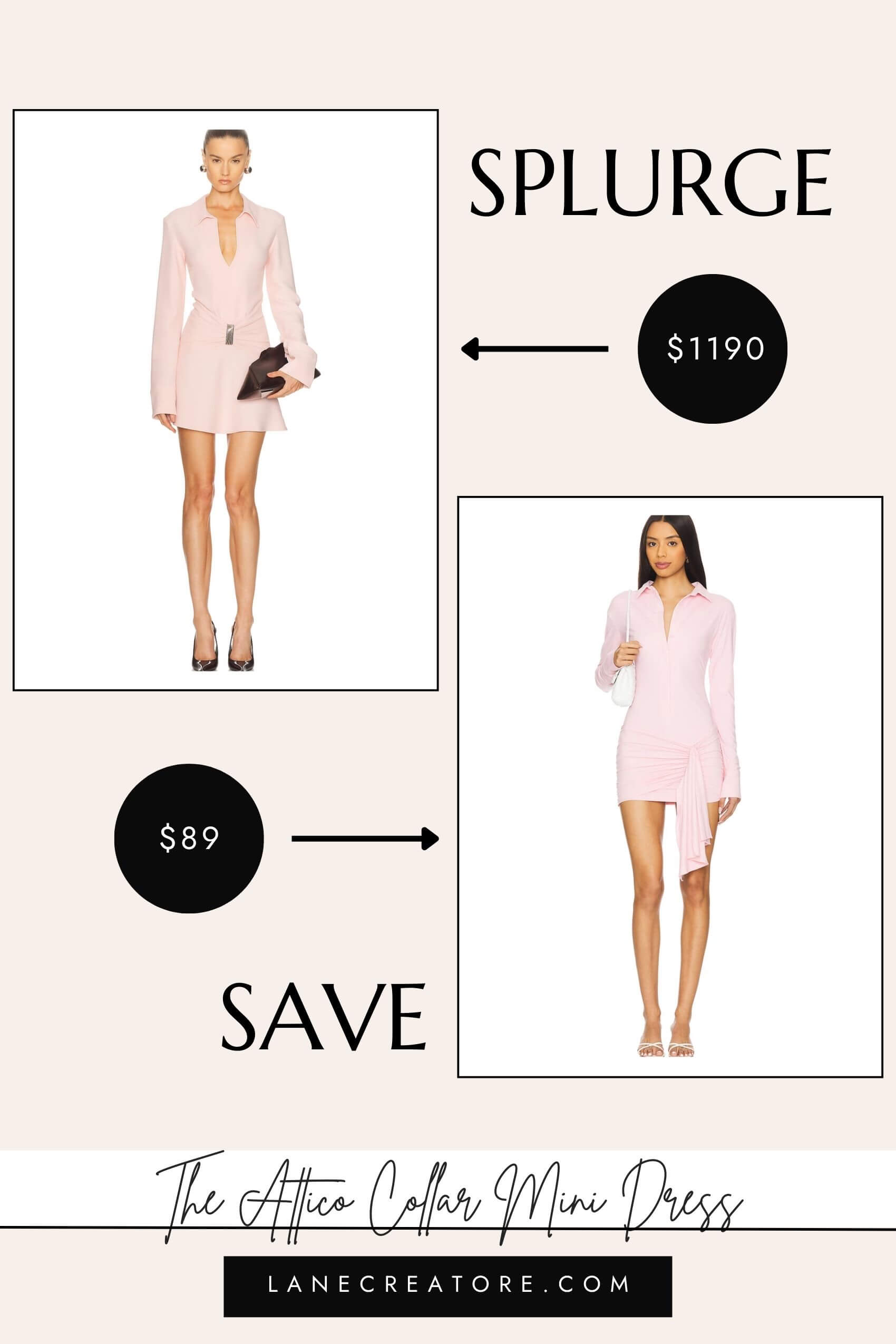 the attico collar mini dress dupe