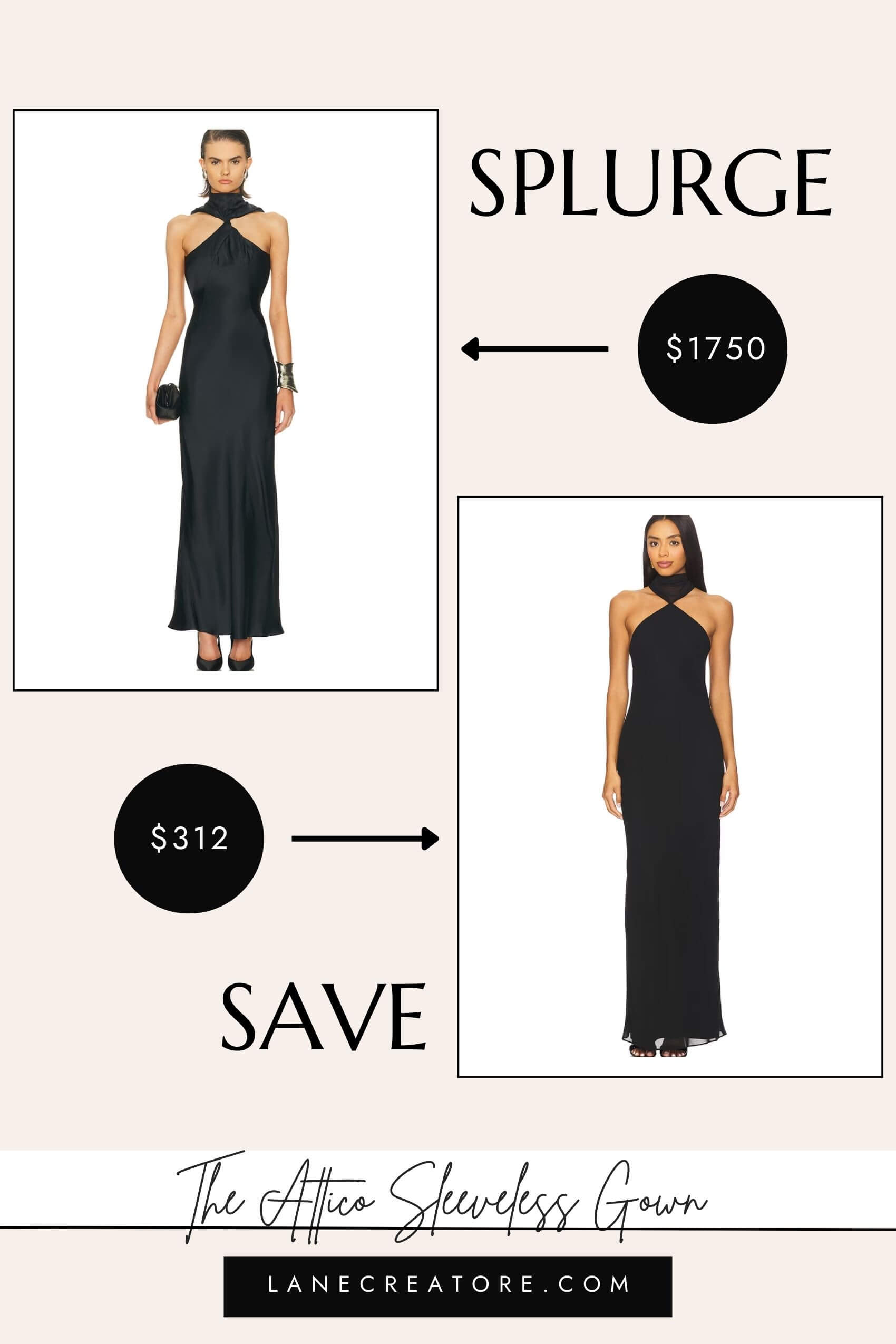 the attico gown dupe