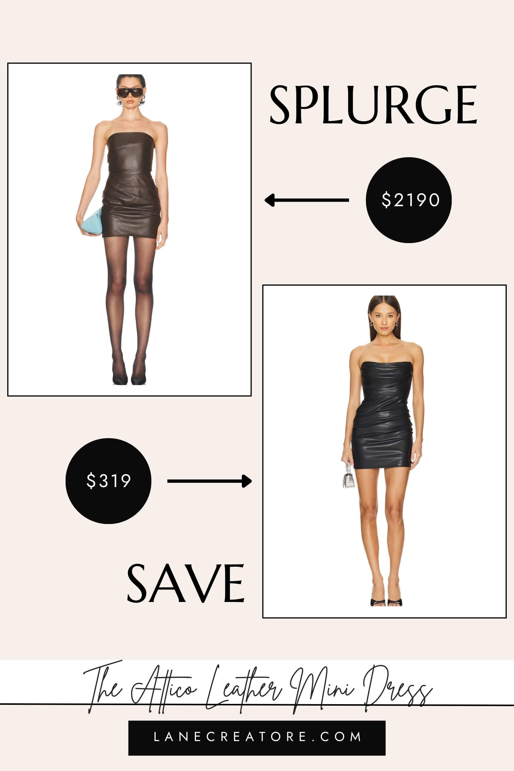the attico leather mini dress dupe