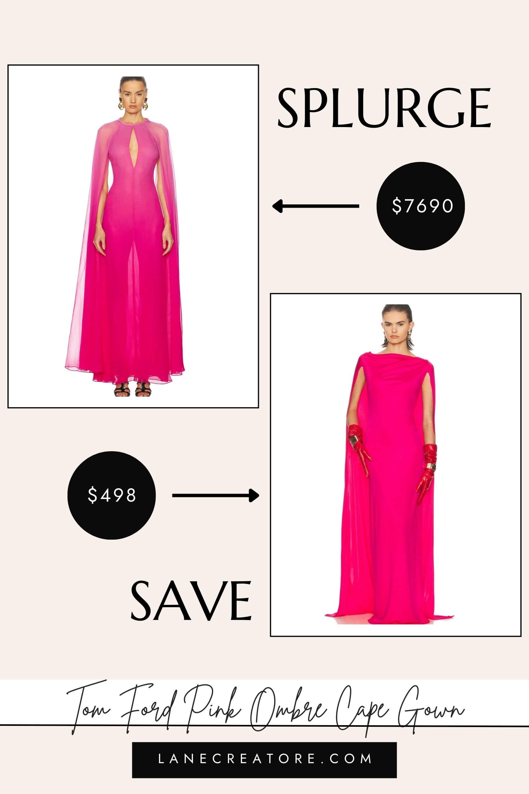 tom ford pink ombre cape dress dupe