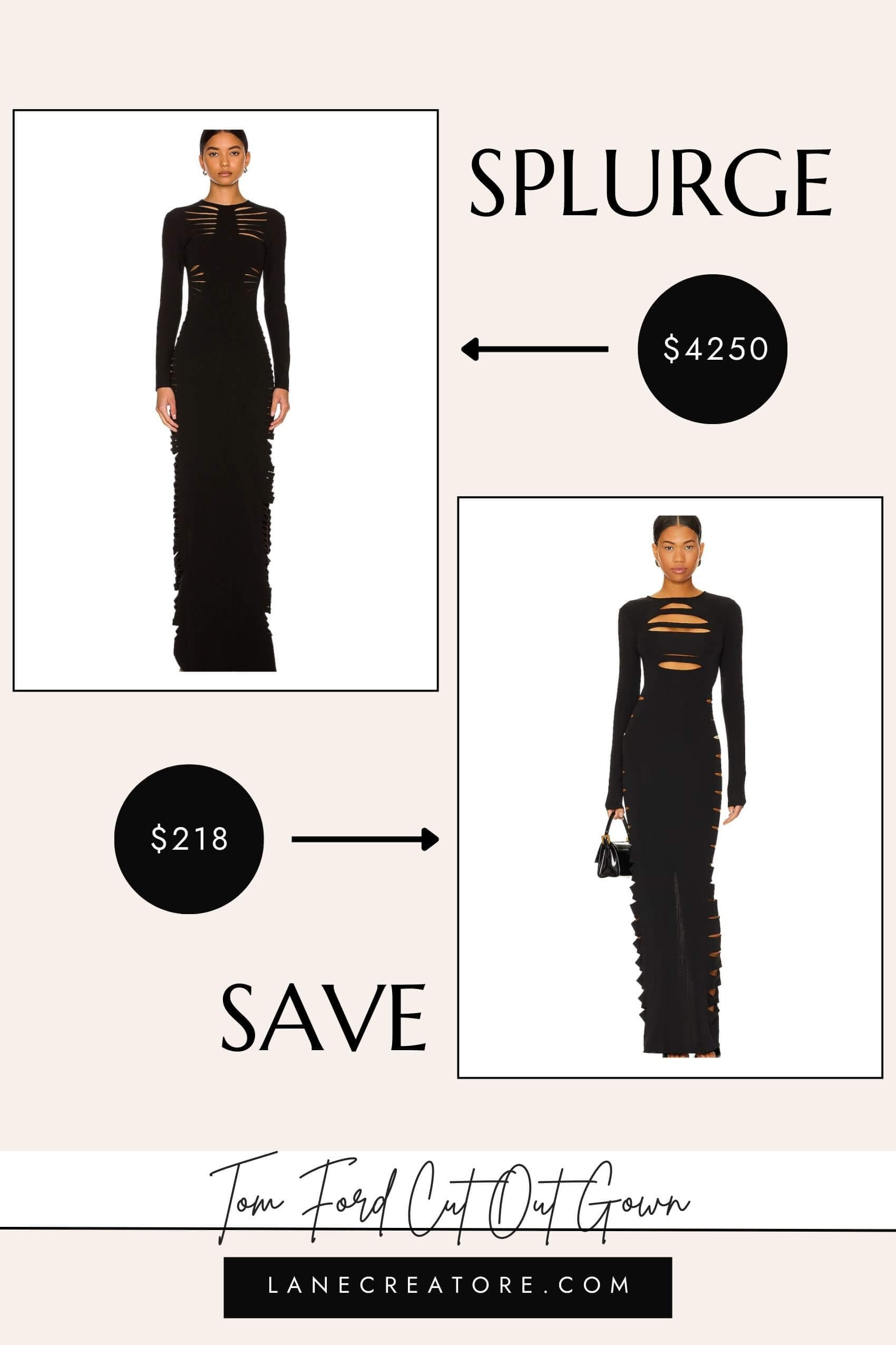 tom ford cut out dress dupe