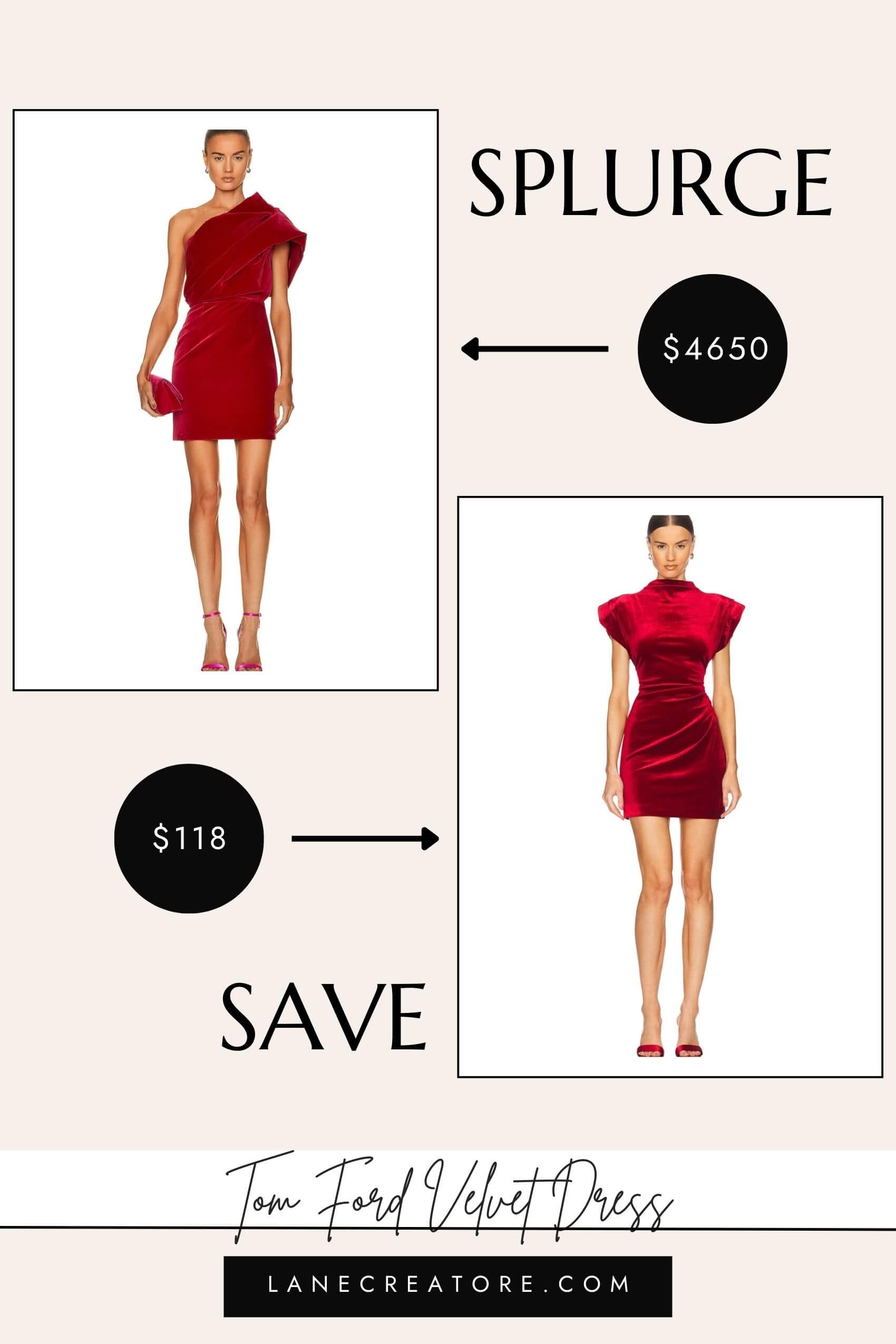 tom ford red velvet dress dupe