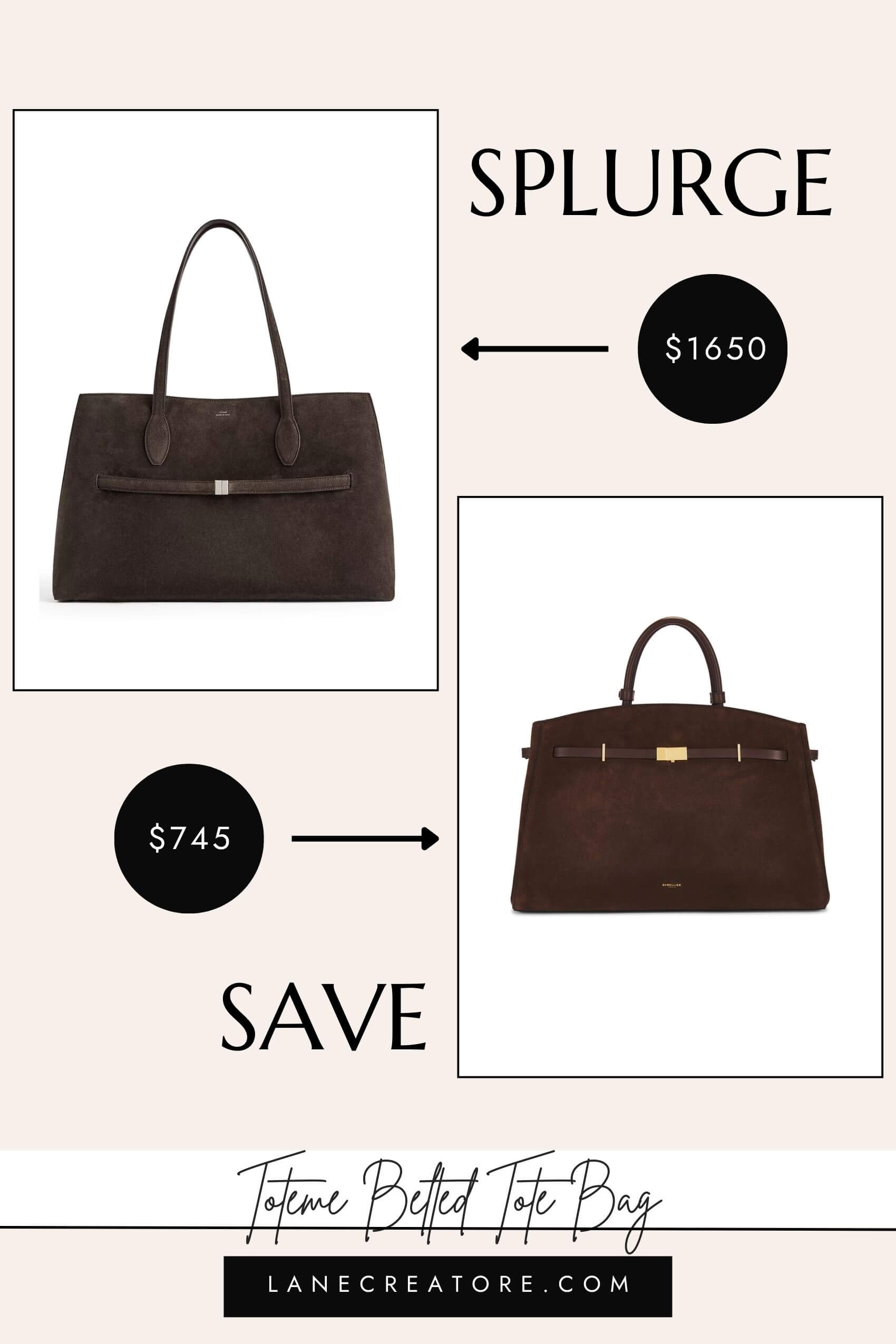 toteme belted tote bag dupe