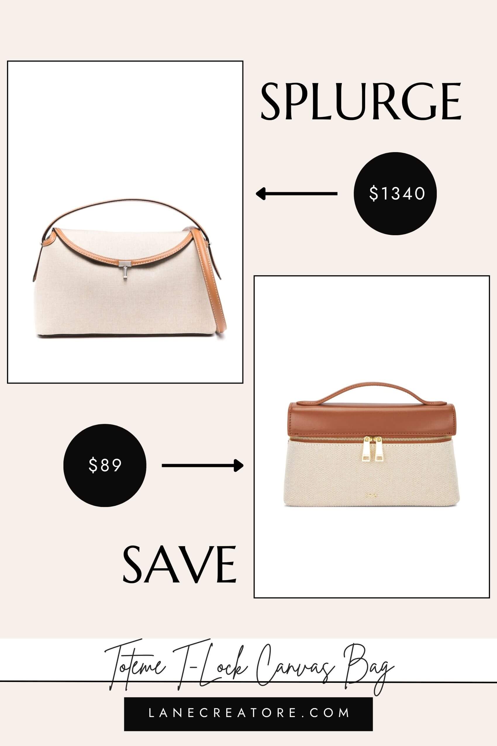 toteme t lock canvas bag dupe