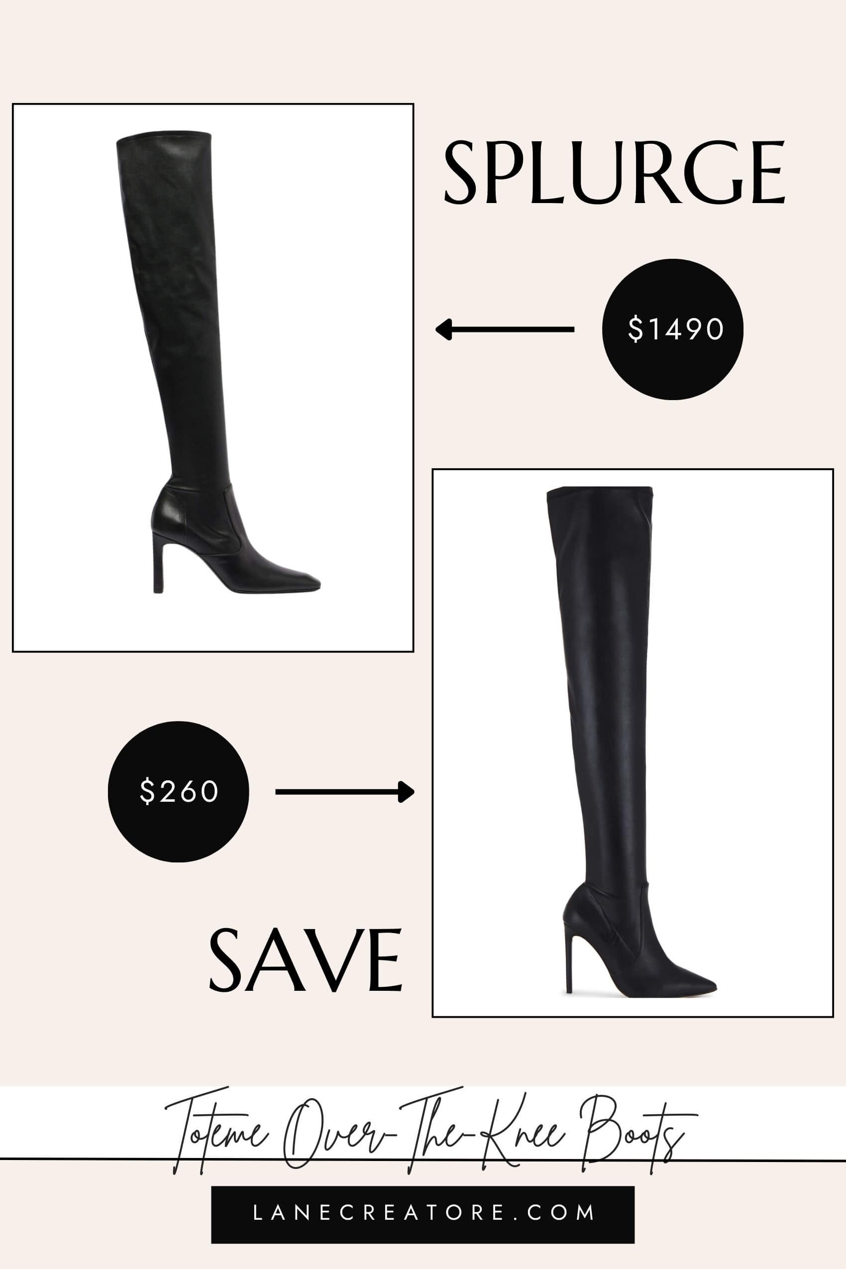 toteme over the knee boots dupe