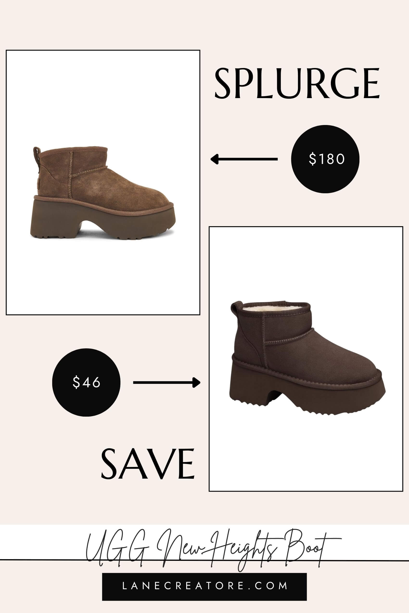 ugg new heights boot dupe