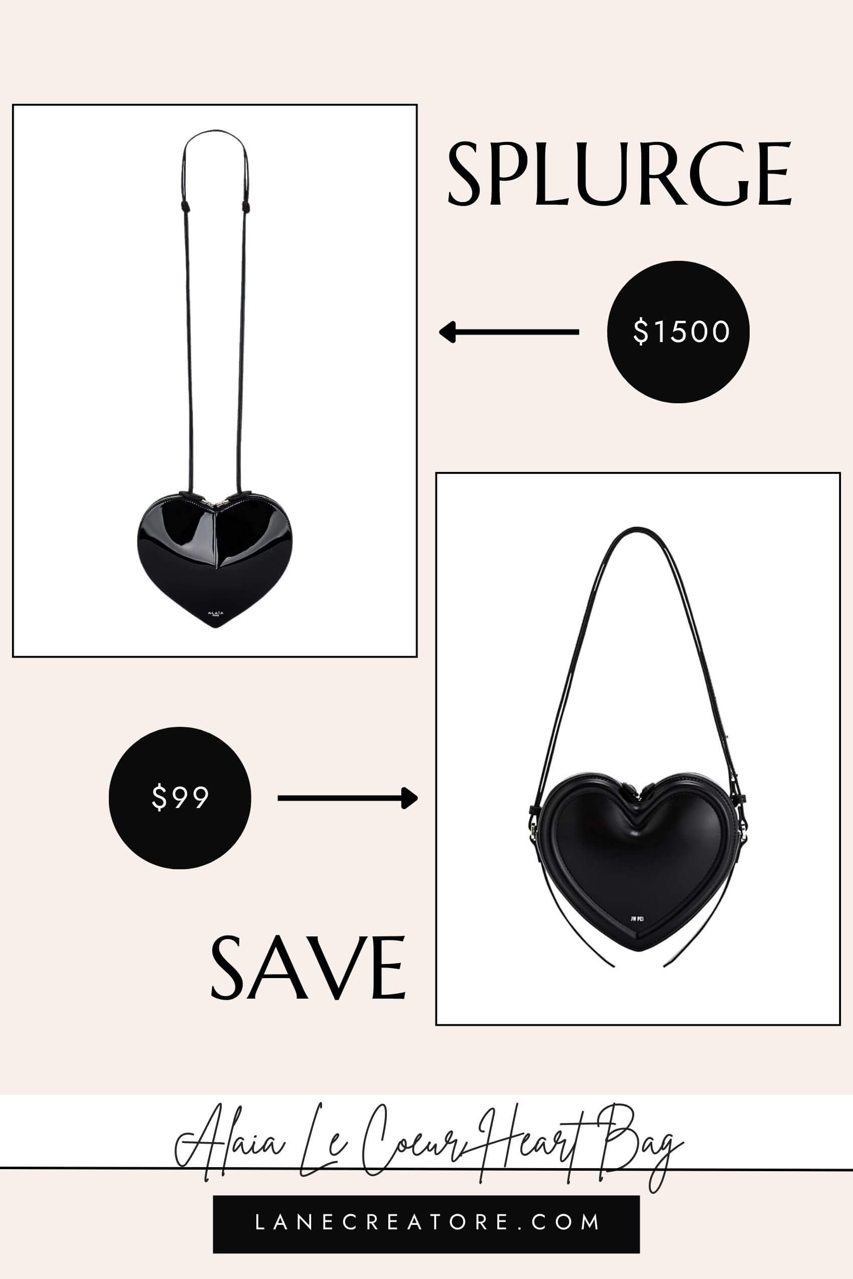 alaia le coeur heart bag dupe