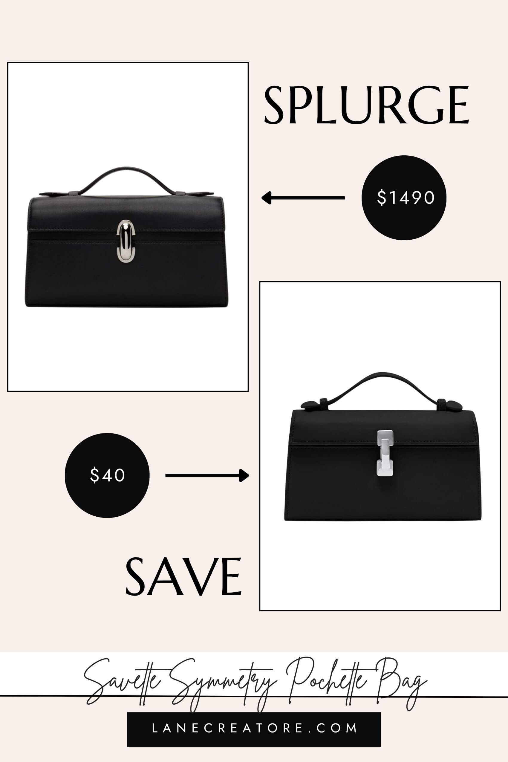 savette leather symmetry pochette dupe