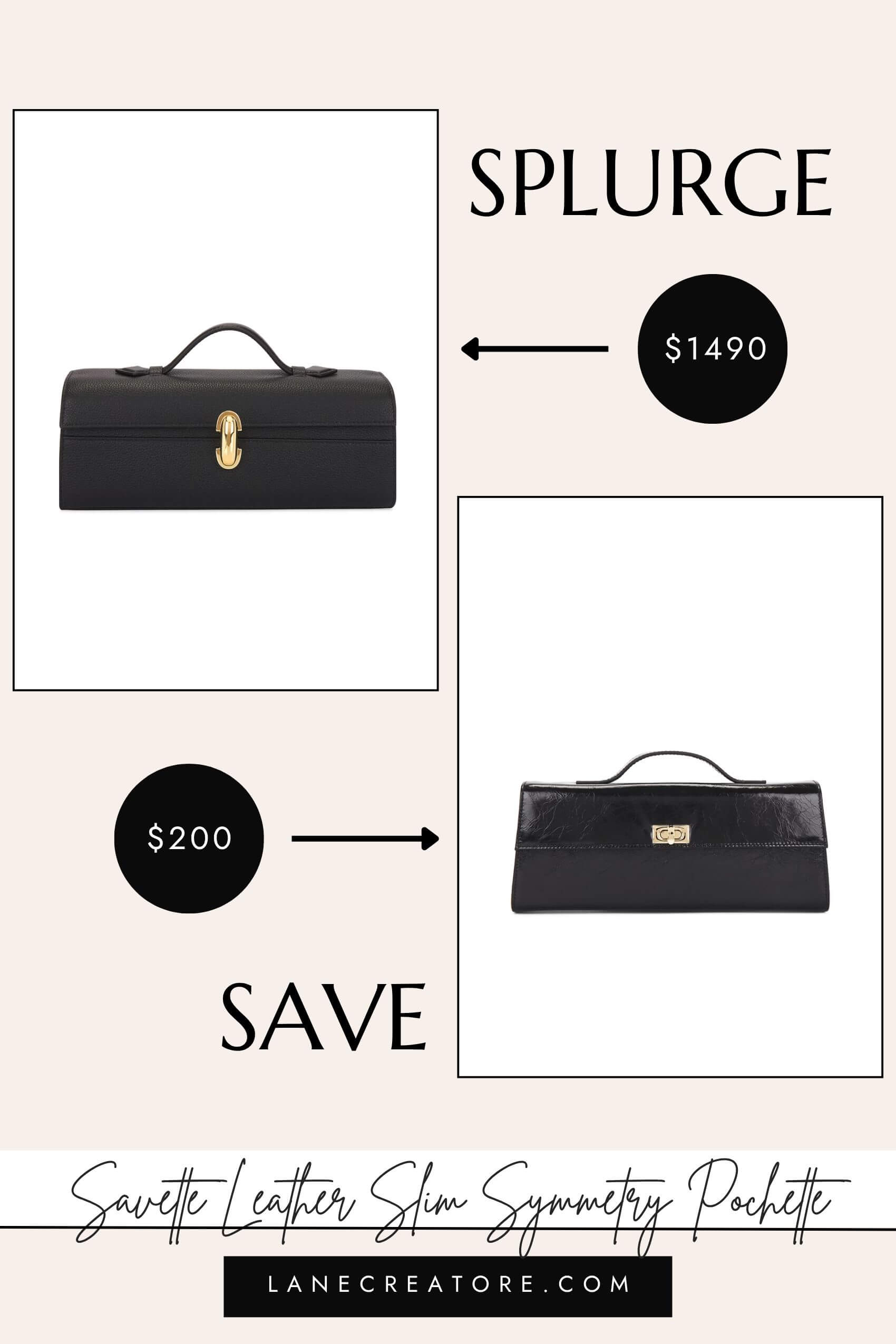 savette leather slim symmetry pochette dupe