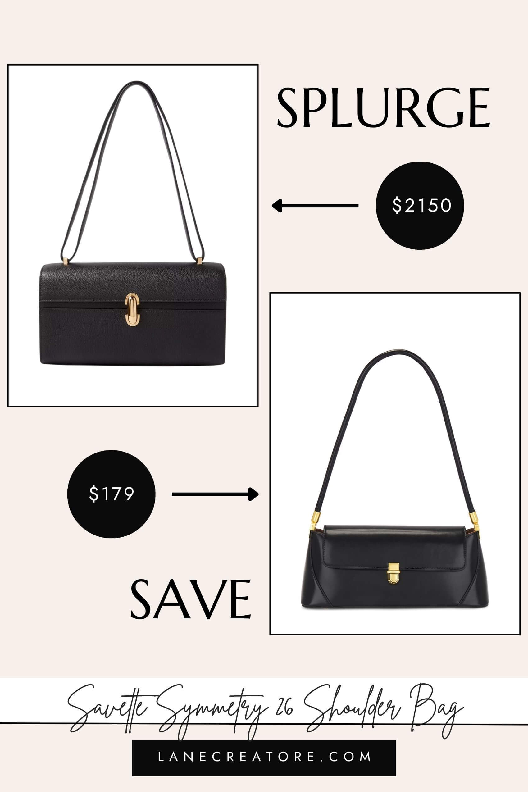 savette symmetry 26 shoulder bag dupe