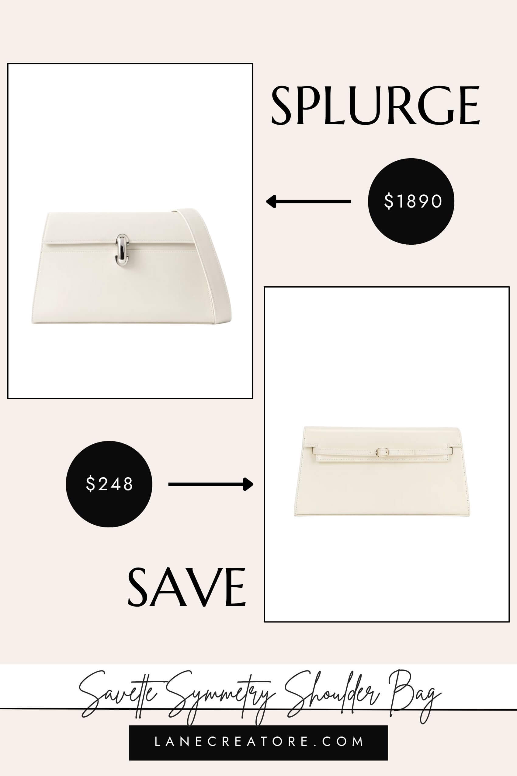symmetry leather shoulder bag dupe