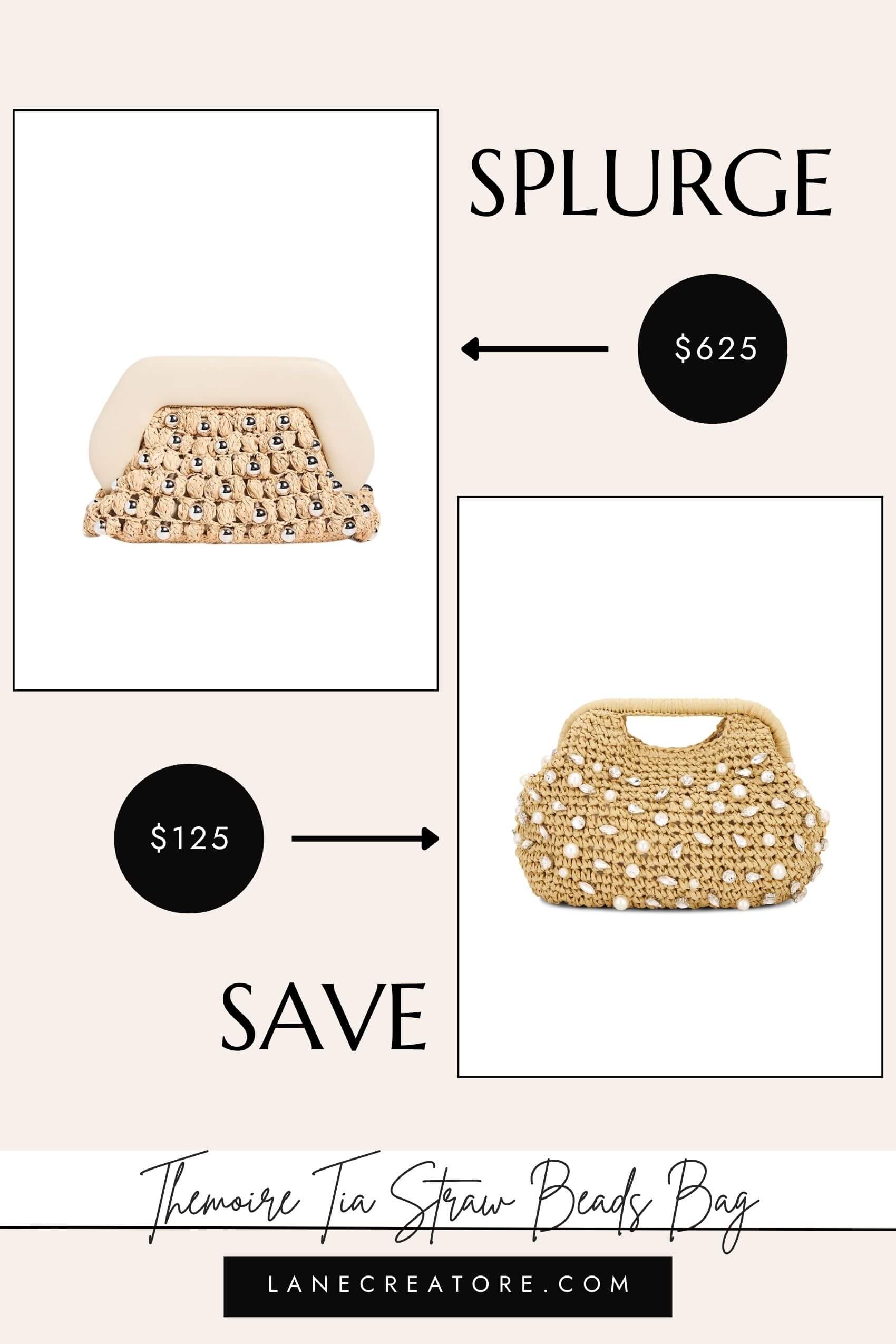 themoire beaded straw clutch dupe