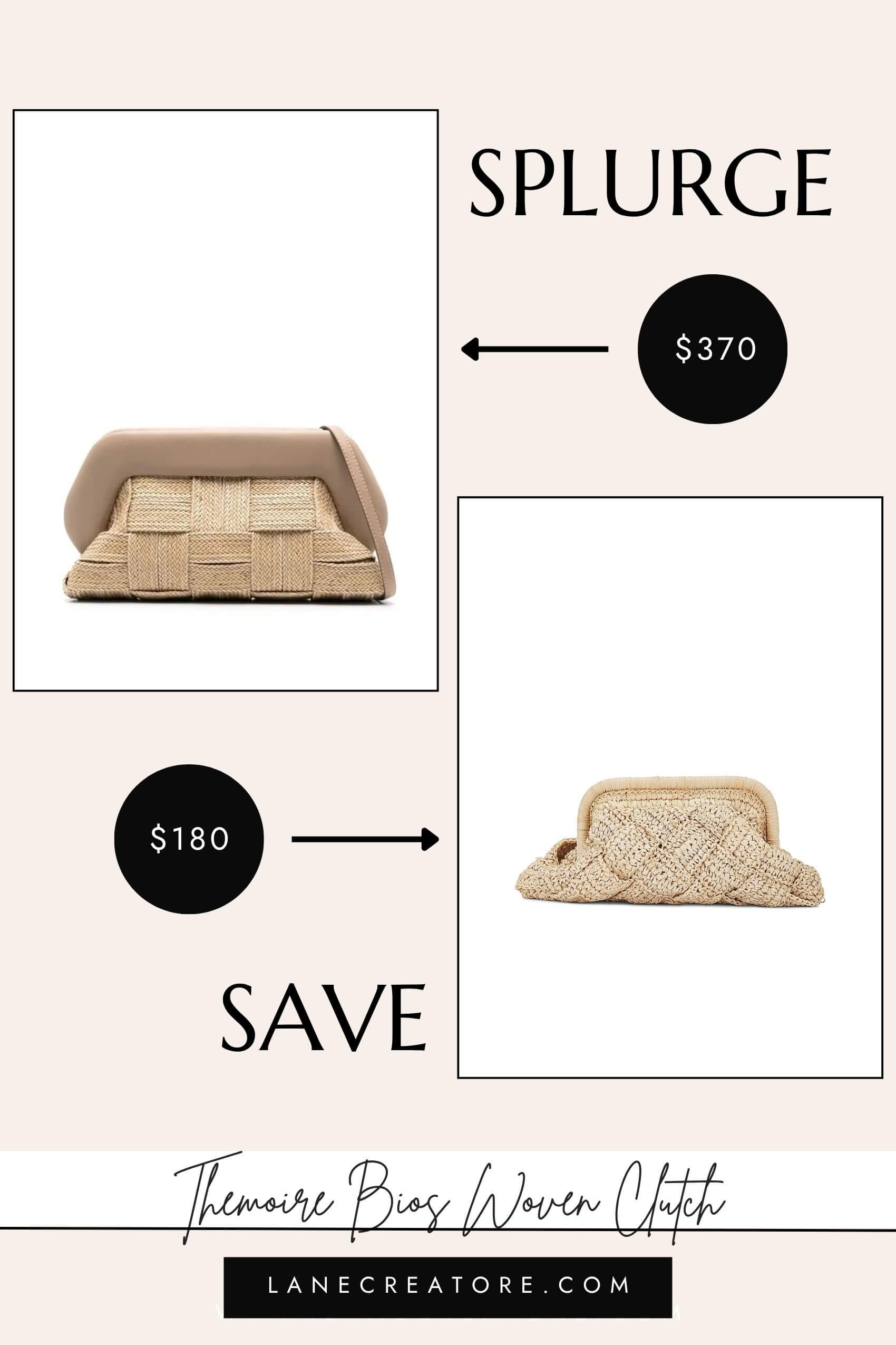 themoire bios woven clutch dupe