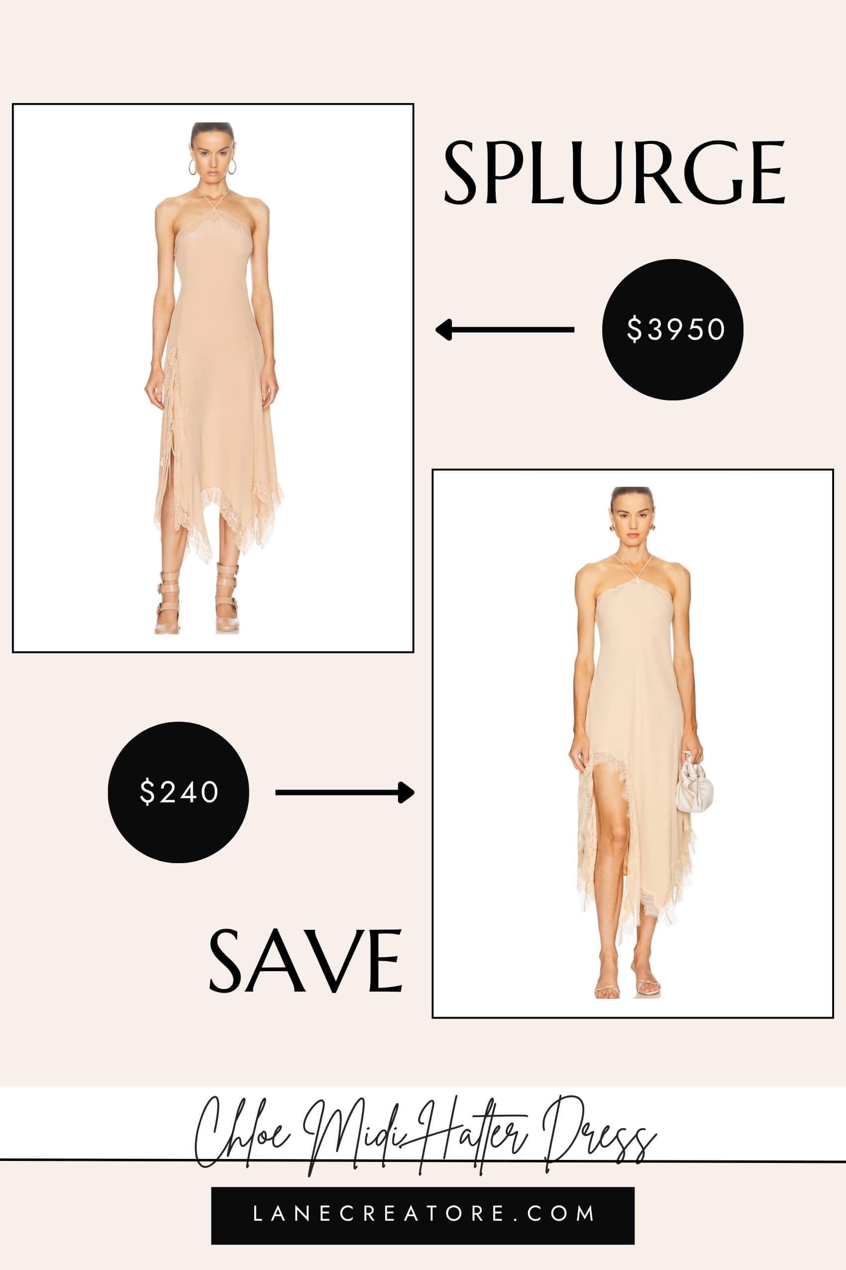 chloe midi halter dress dupe
