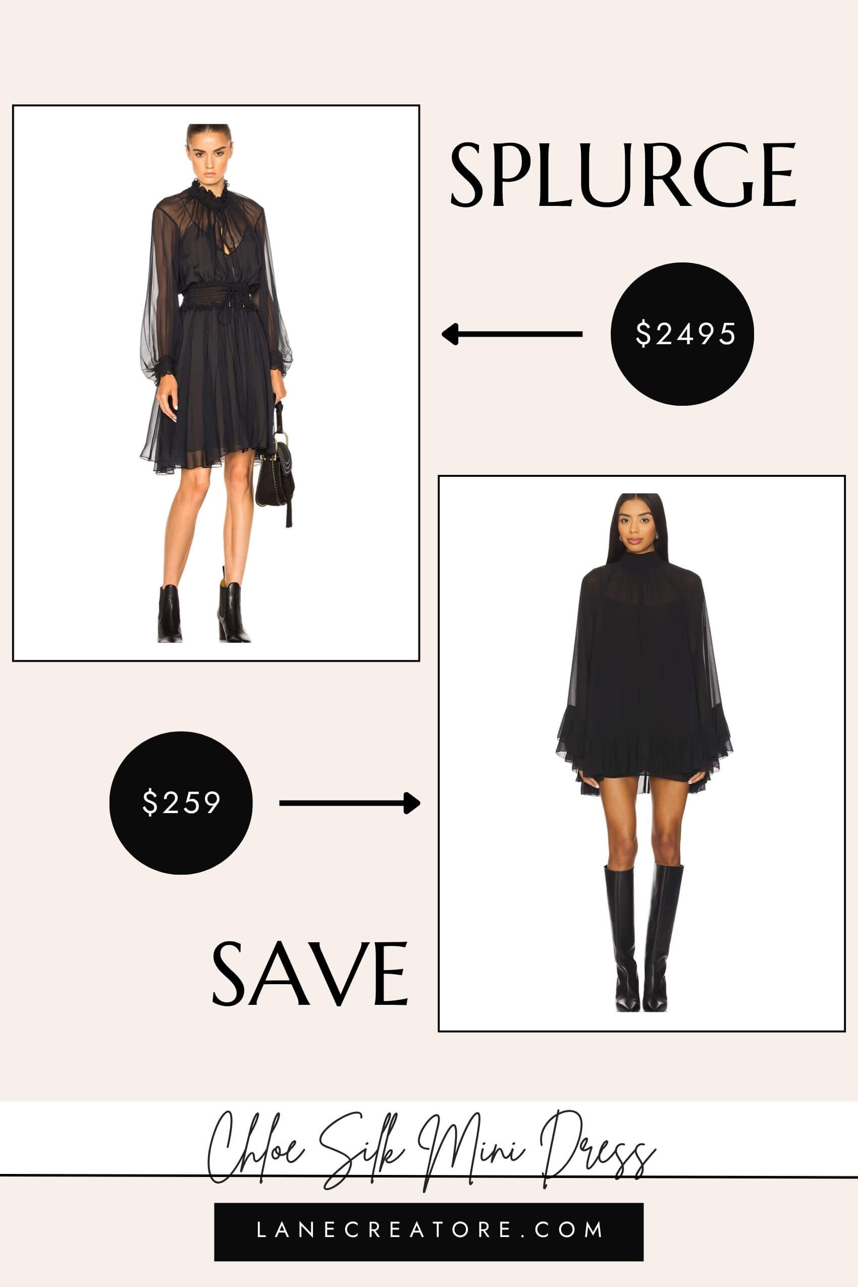 chloe silk mini dress dupe