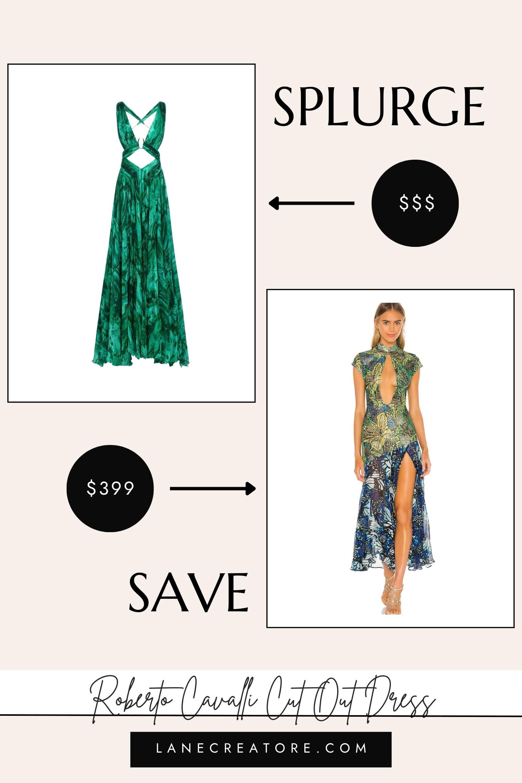 roberto cavalli cut out dress dupe