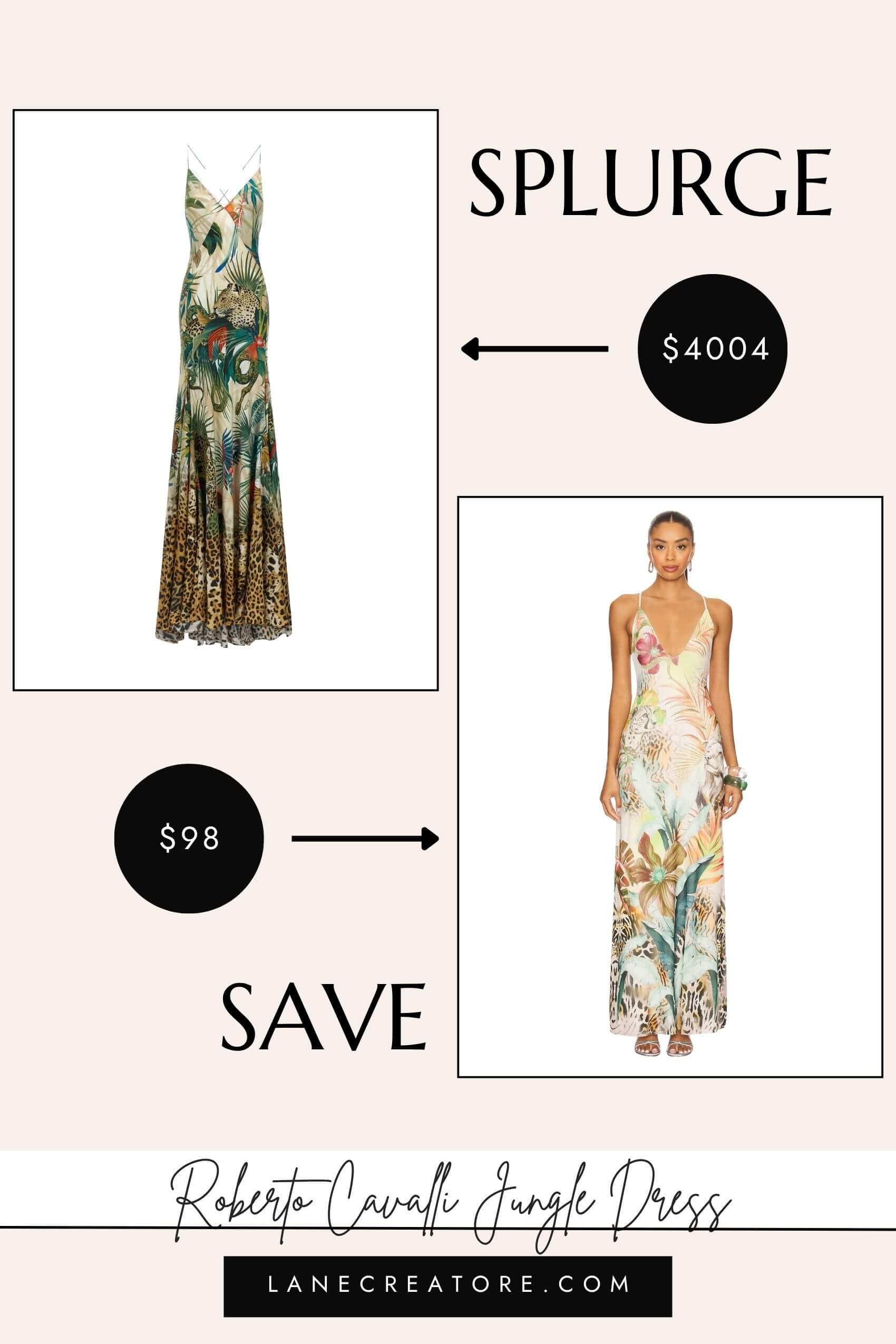 roberto cavalli jungle dress dupe