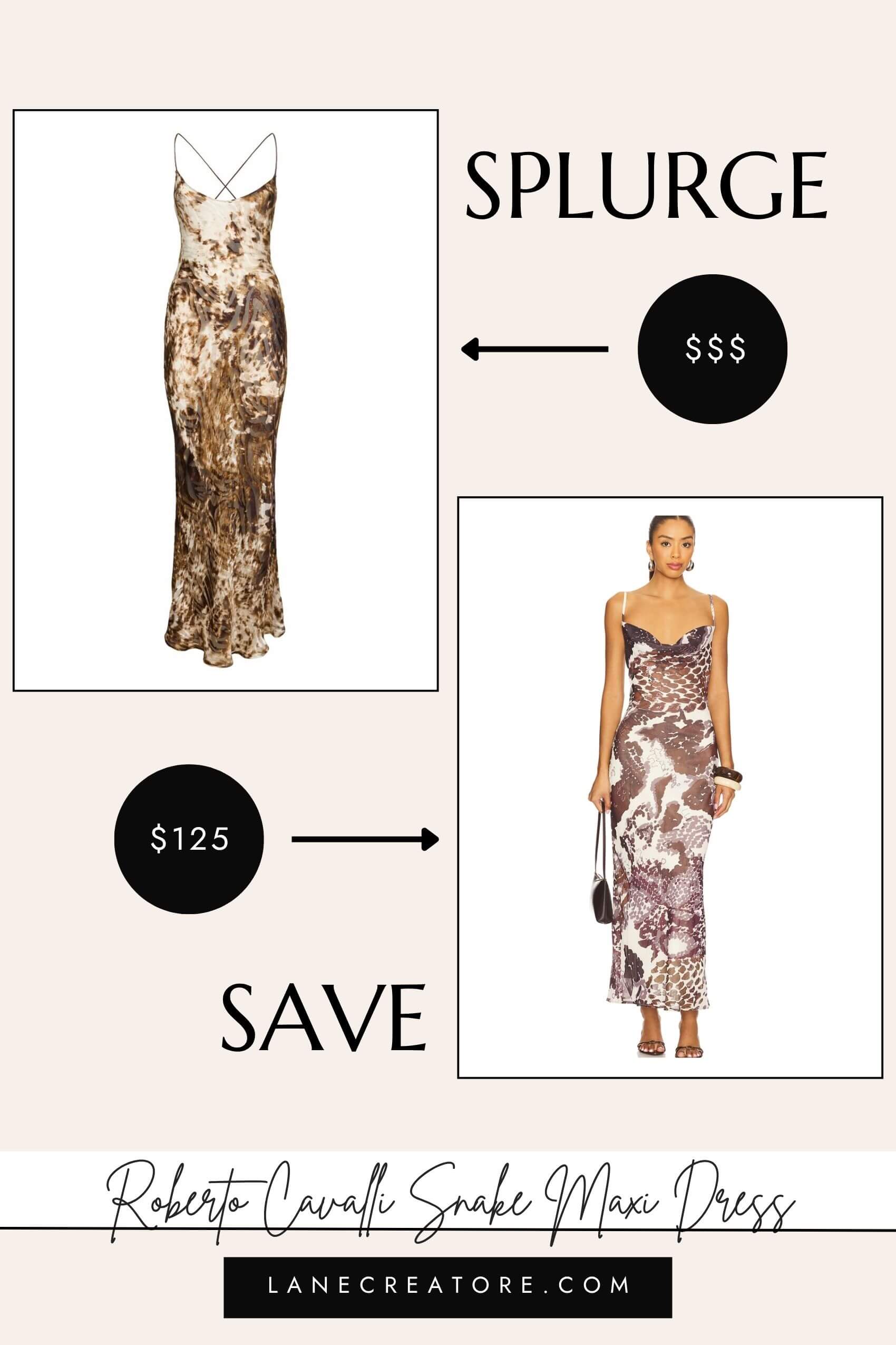roberto cavalli snake maxi dress dupe