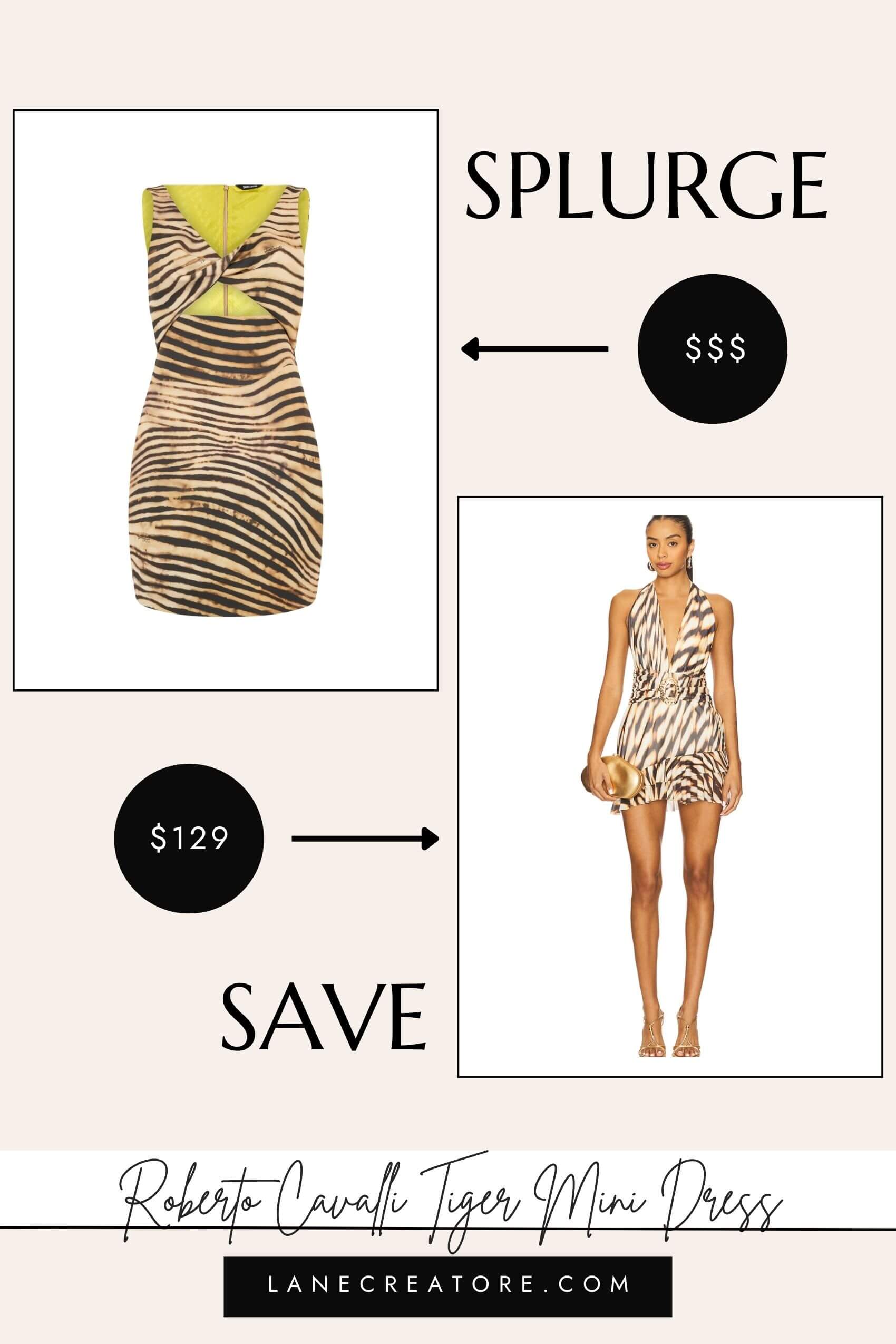 roberto cavalli tiger dress dupe