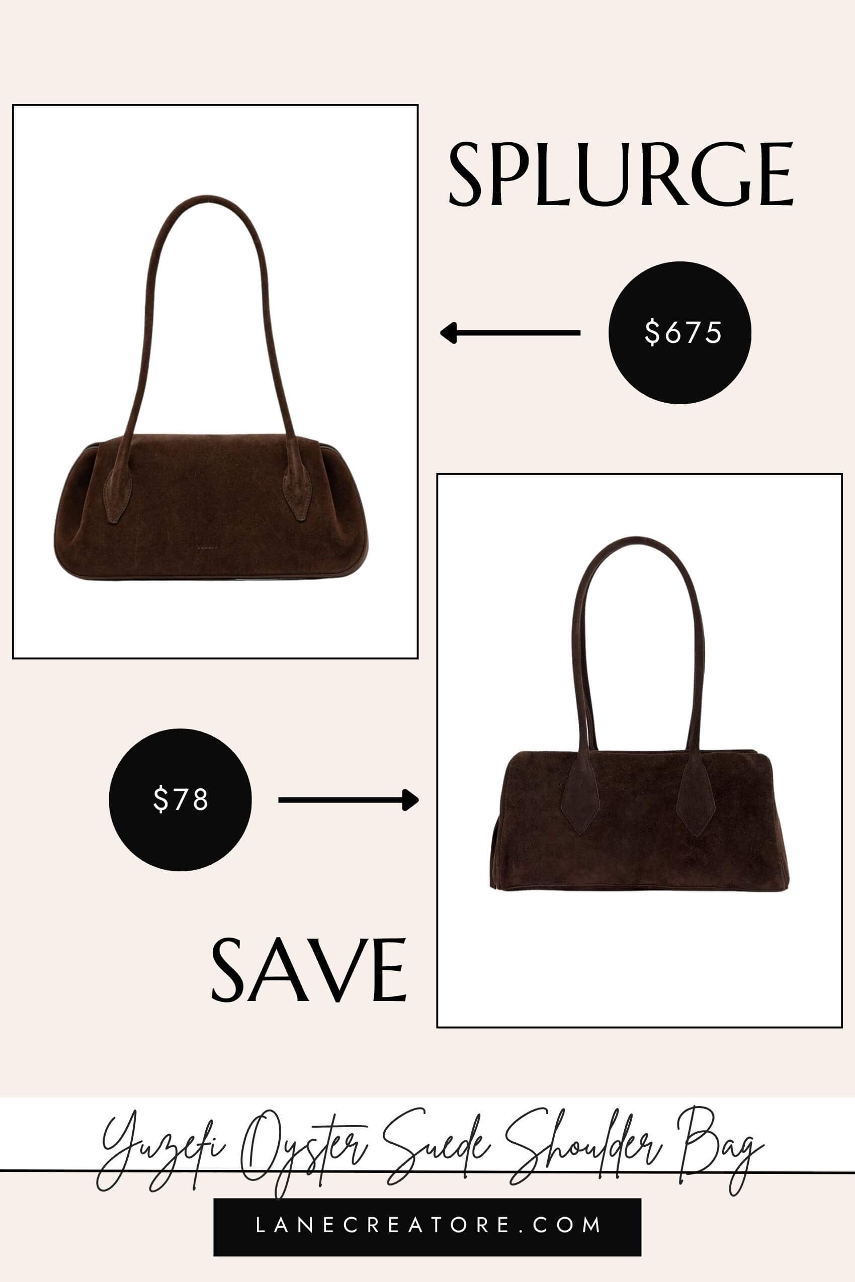 yuzefi oyster suede shoulder bag dupe